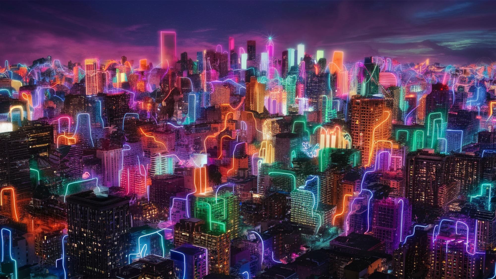 Harnessing AI for Predictive Insights: Anticipate Trends and Stay Ahead 2 neon cityscape at nightfall 783381fbcda18c700240