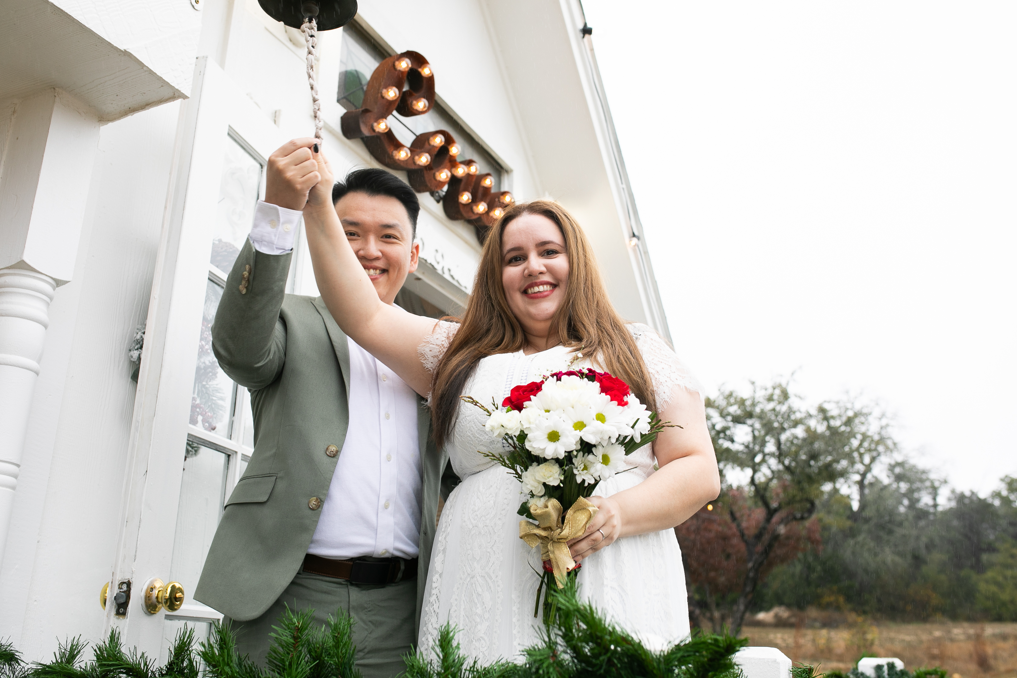 Couple enjoying stress-free elopement at Chapel of Love ATX