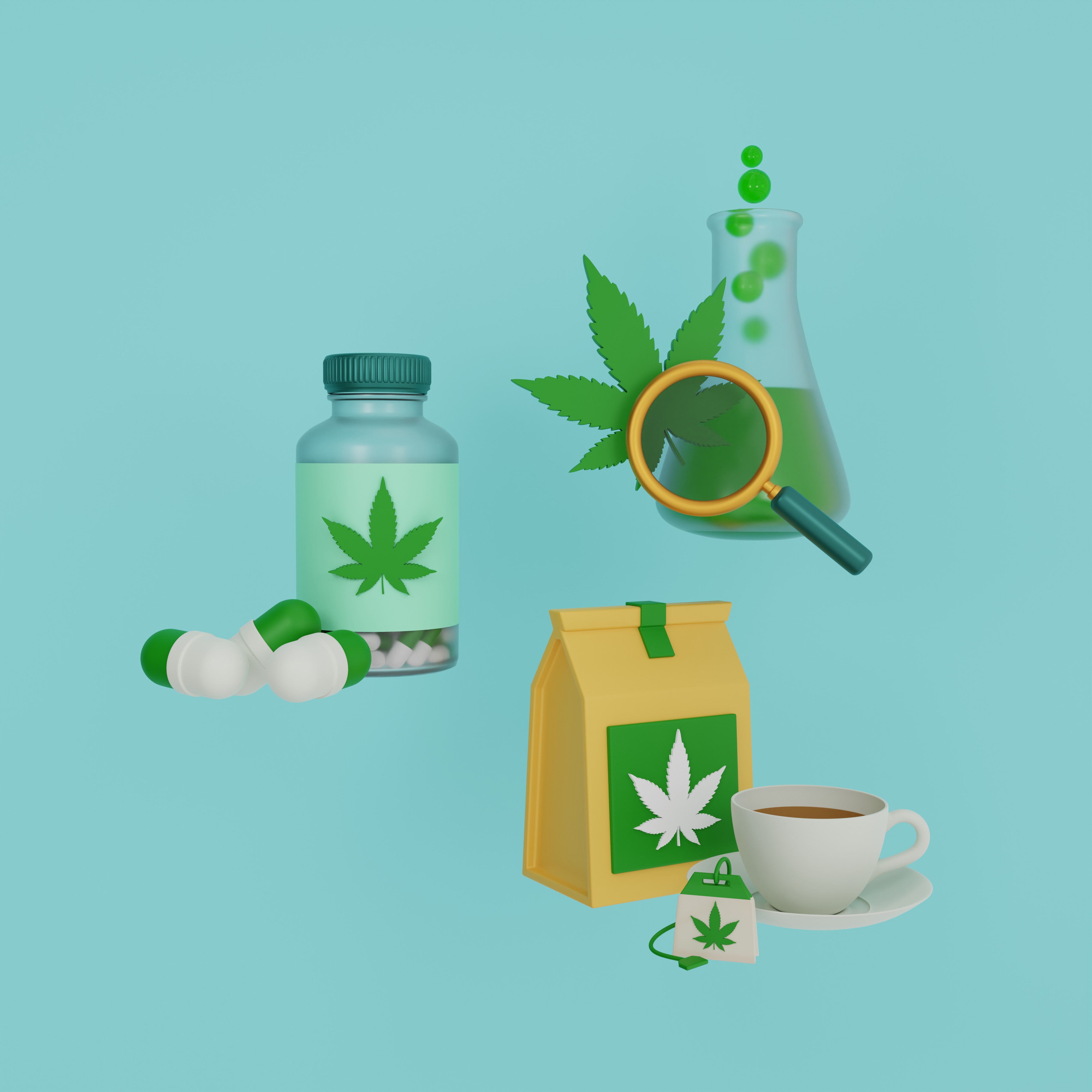 3d medical cannabis product icon set 57032291ef133fa9ee85