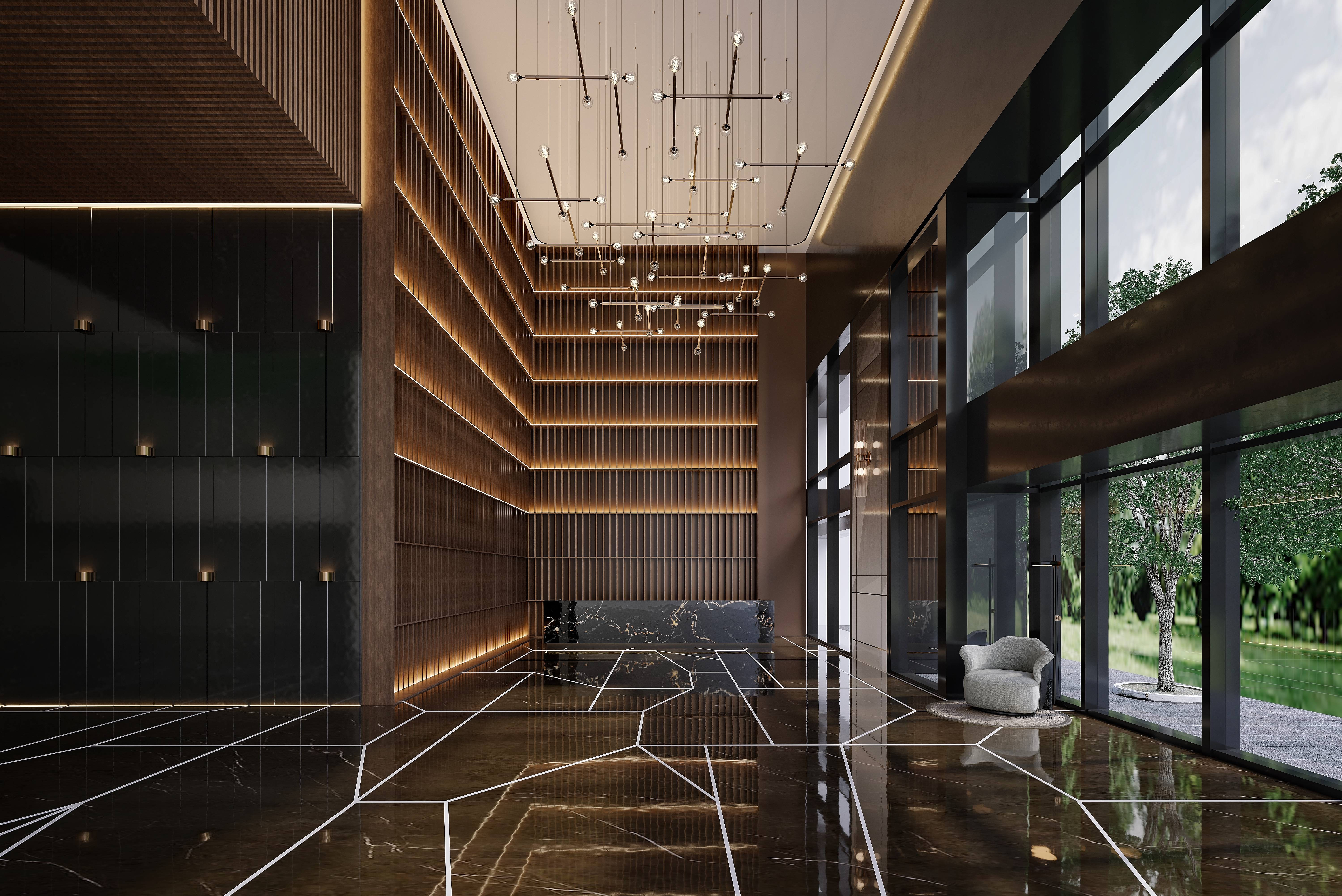 3d render luxury hotel building entrance reception 95506974857d0ca7690d