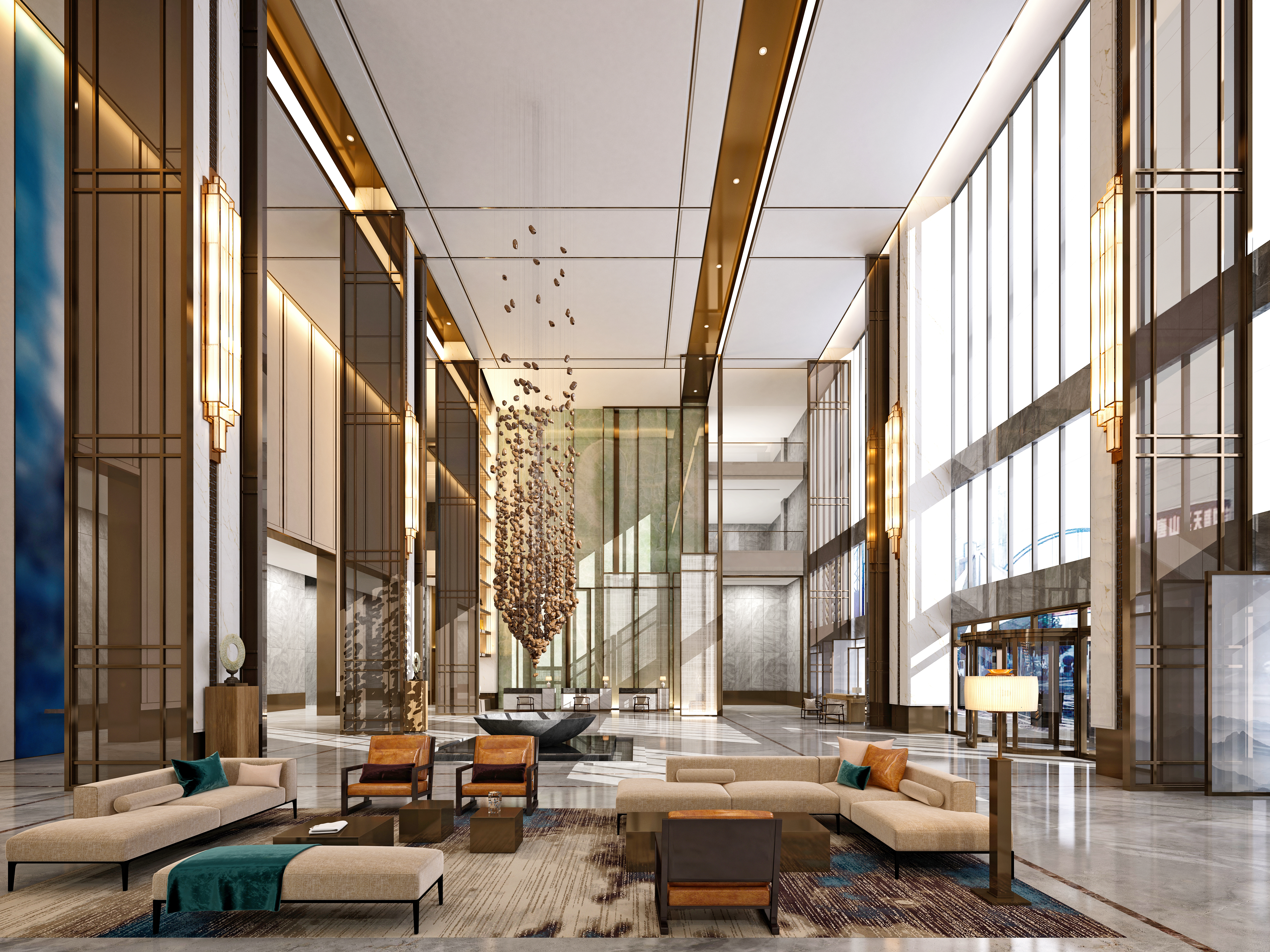 3d render of luxury hotel lobby and reception f2b7fb76fc35322ca461
