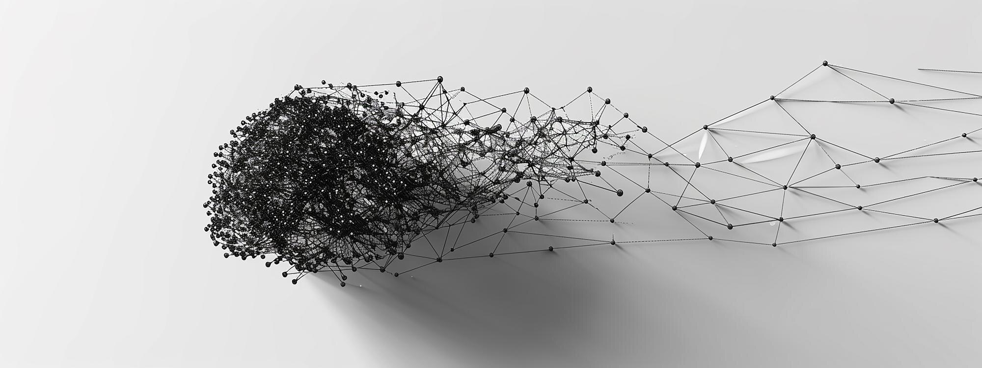 3D Render Of Minimalist Grid Black Brain Network 1Aa185Aca3Fcde422A2F