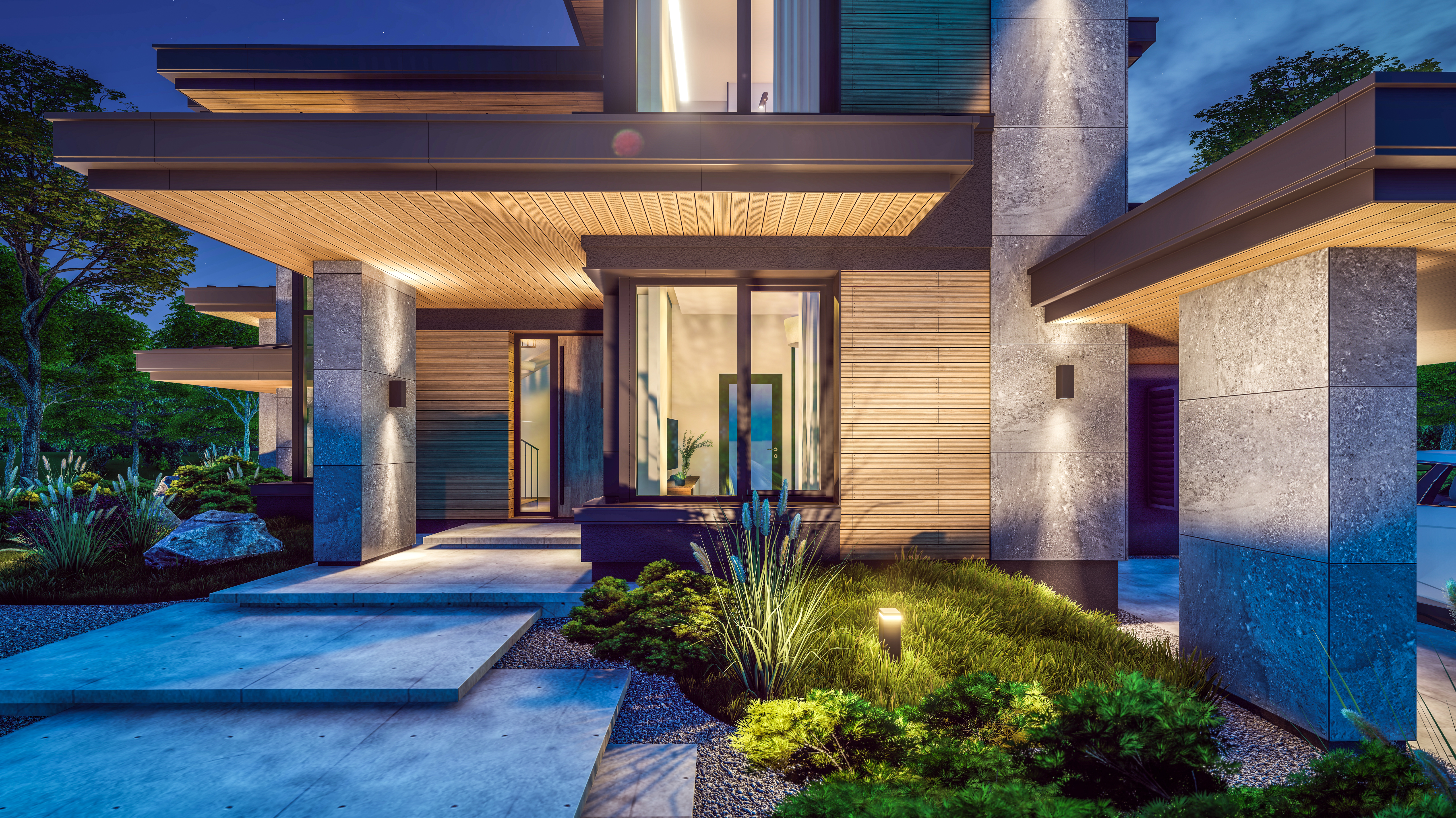 3d rendering of modern house in luxurious style in 6c2bd6171cdb4d75558e