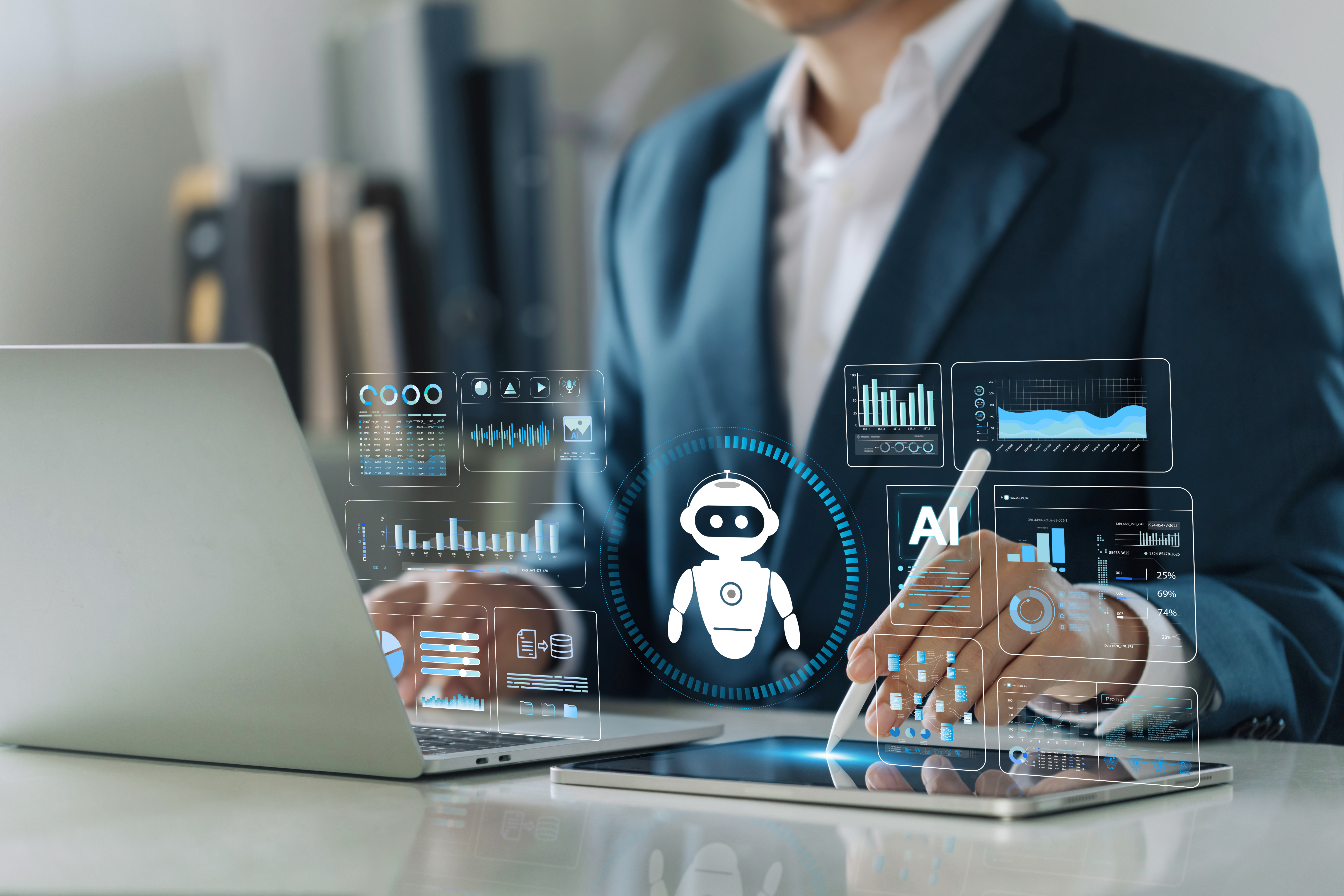 a businessman uses advanced ai agent technology an 7ef05617ce68aef8d753