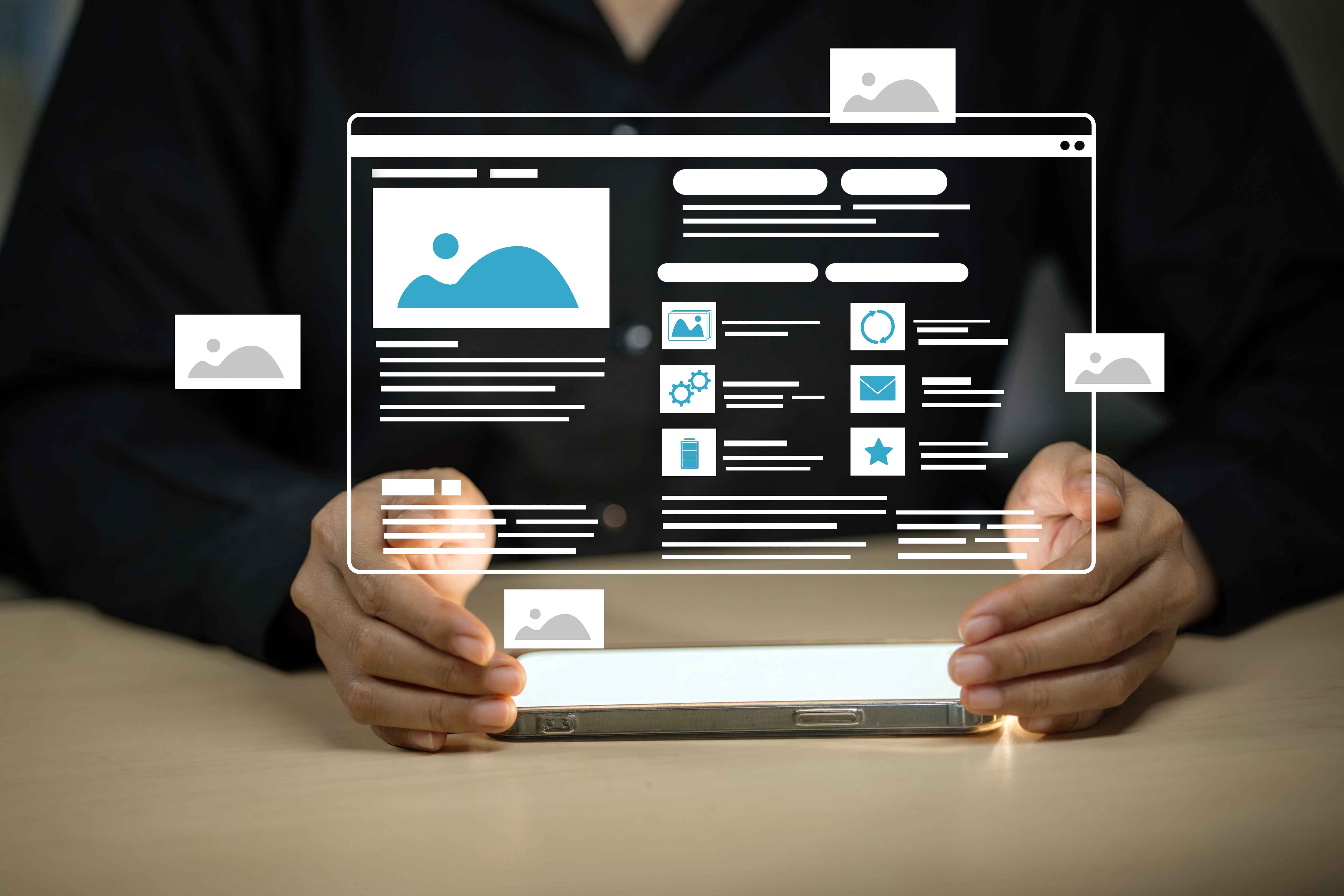 a person holds a smartphone displaying a futuristi d0571d3e98d590a76ba4