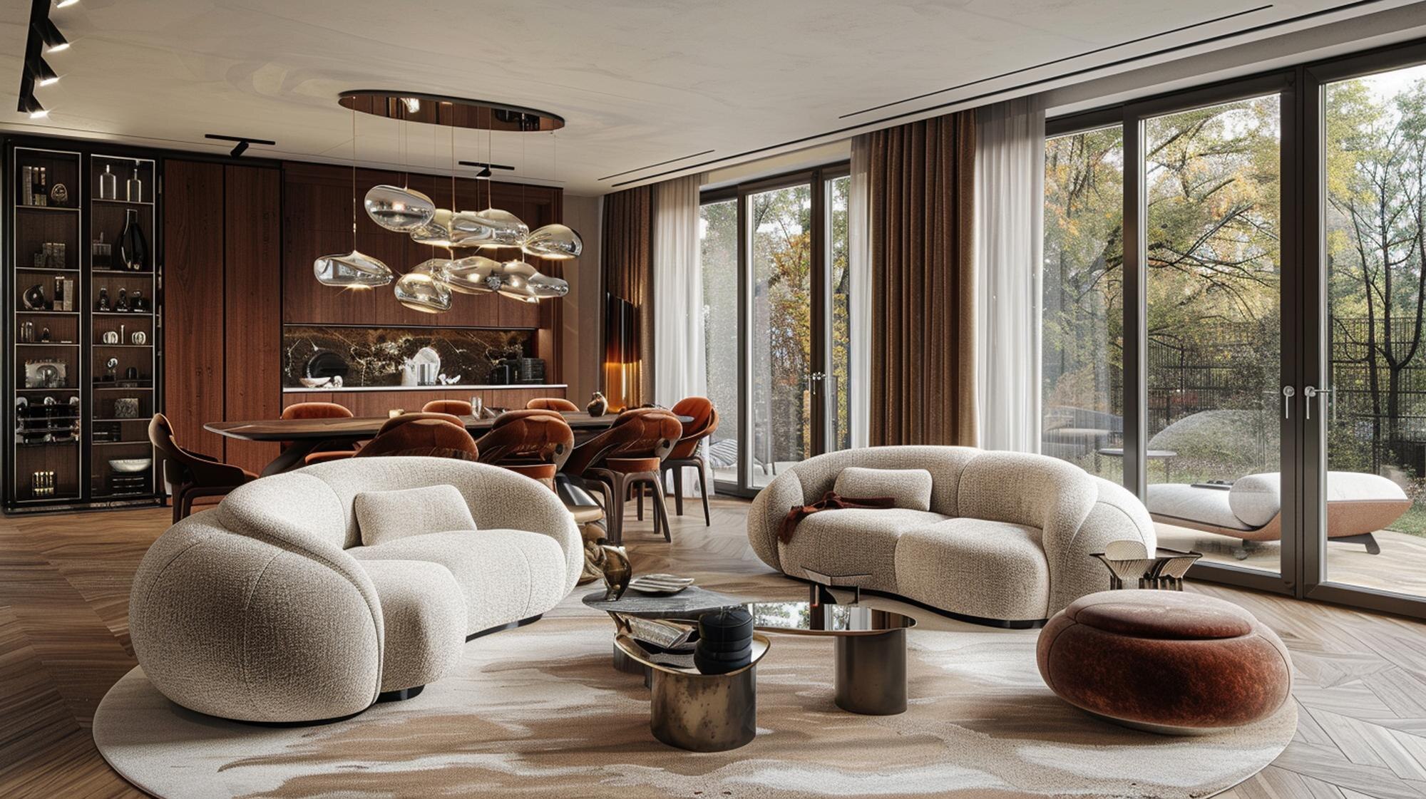 a room with a large sofa and chairs with a large w f71fa5ad71c8501a88c7