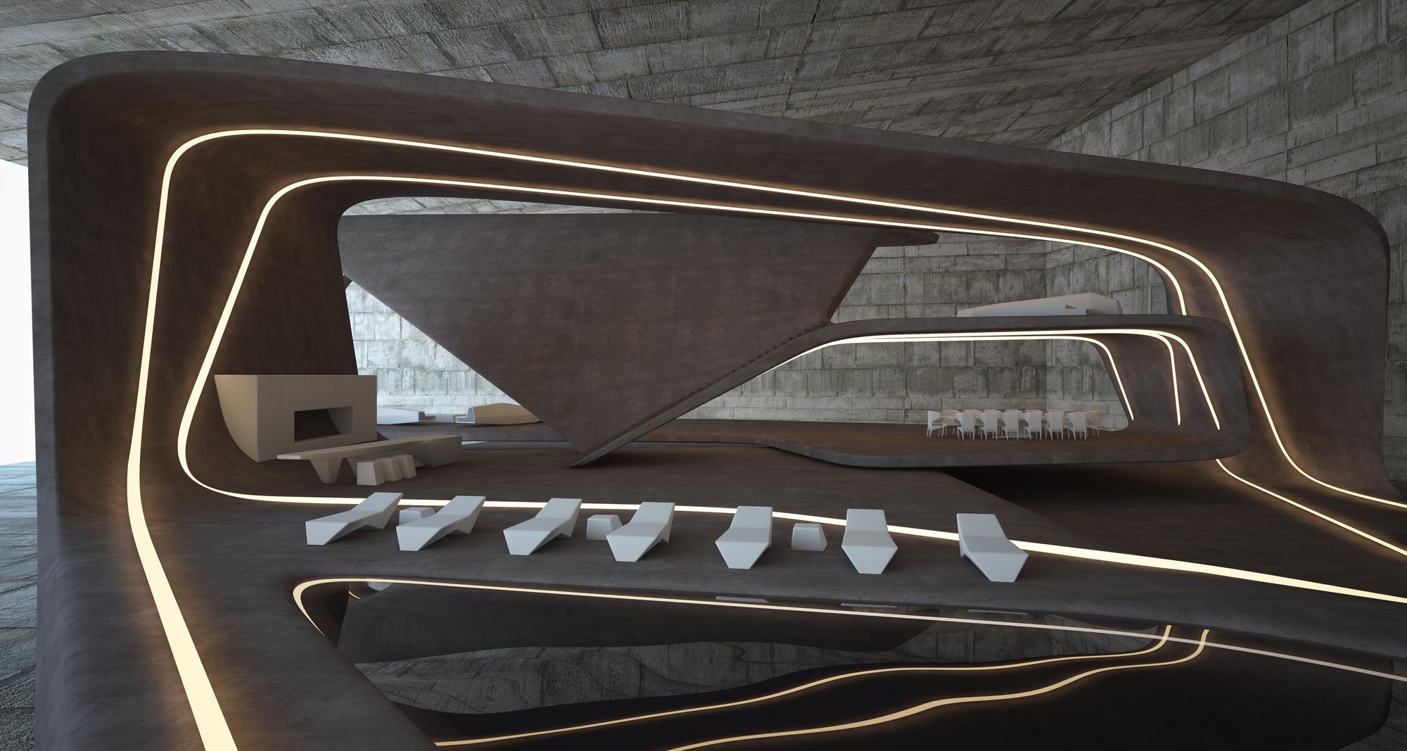 abstract architectural concrete interior of a mode 6f6daff0d04cb7e1ae82