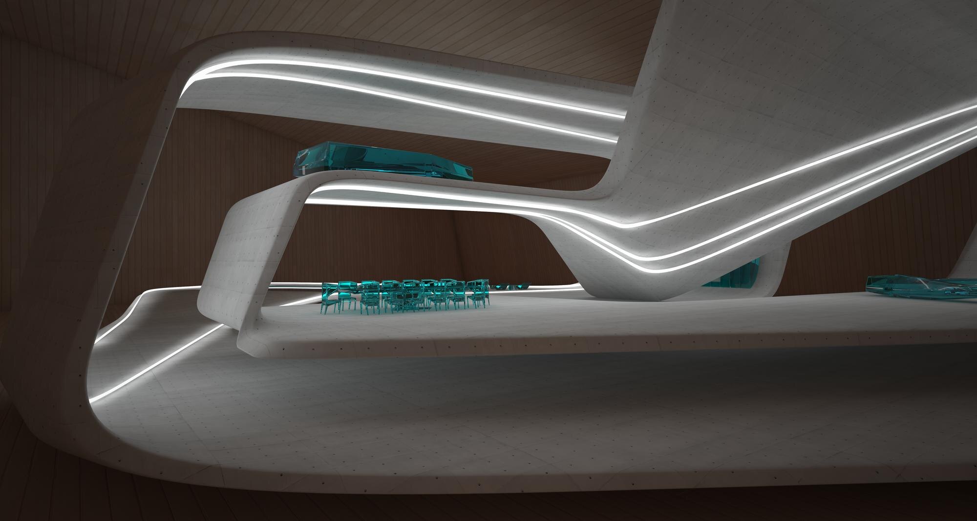 abstract architectural concrete wood and glass int f7d62381d8eb222ac65b