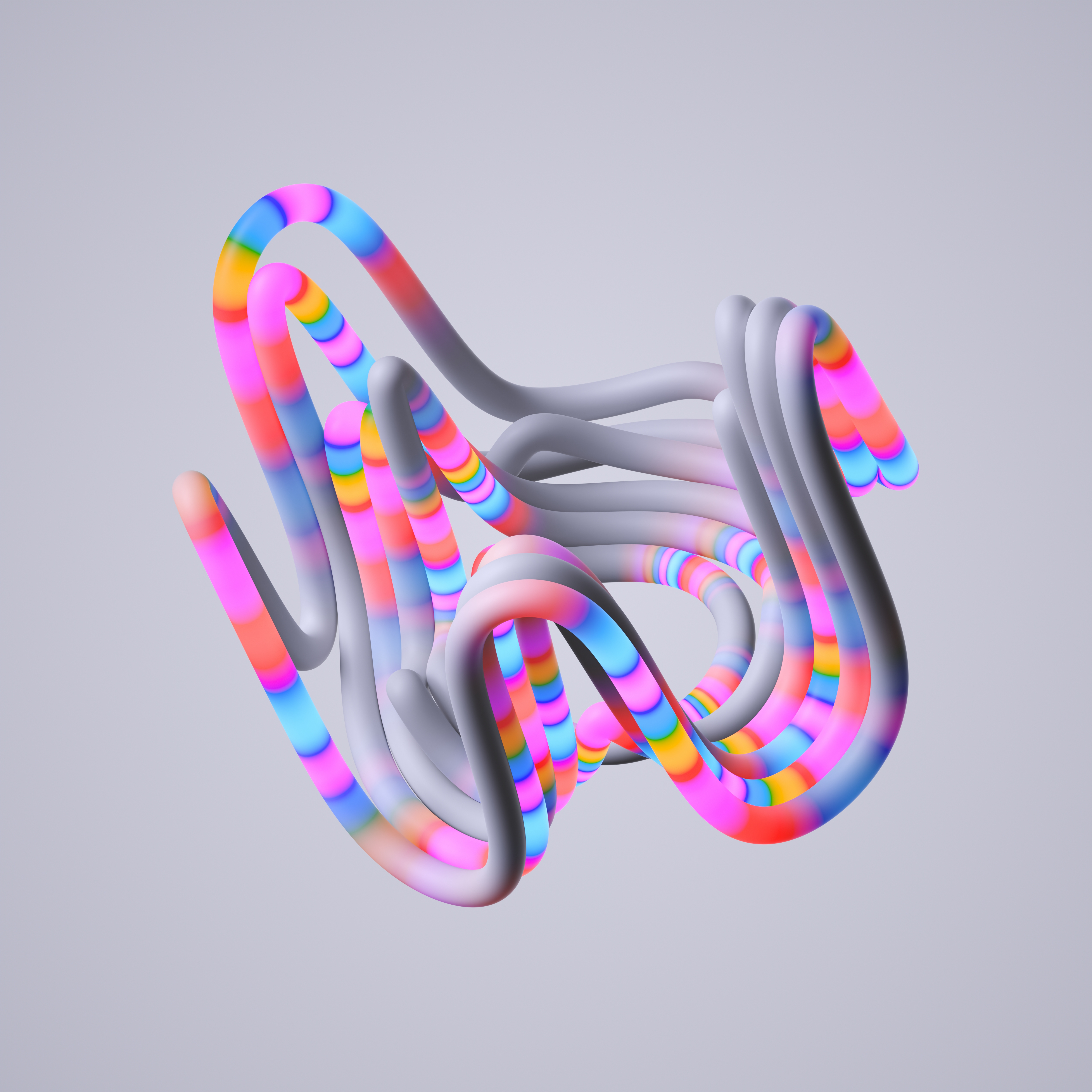 abstract distorted shape made of multicolored tube ae3c5f874905f0c9c53c