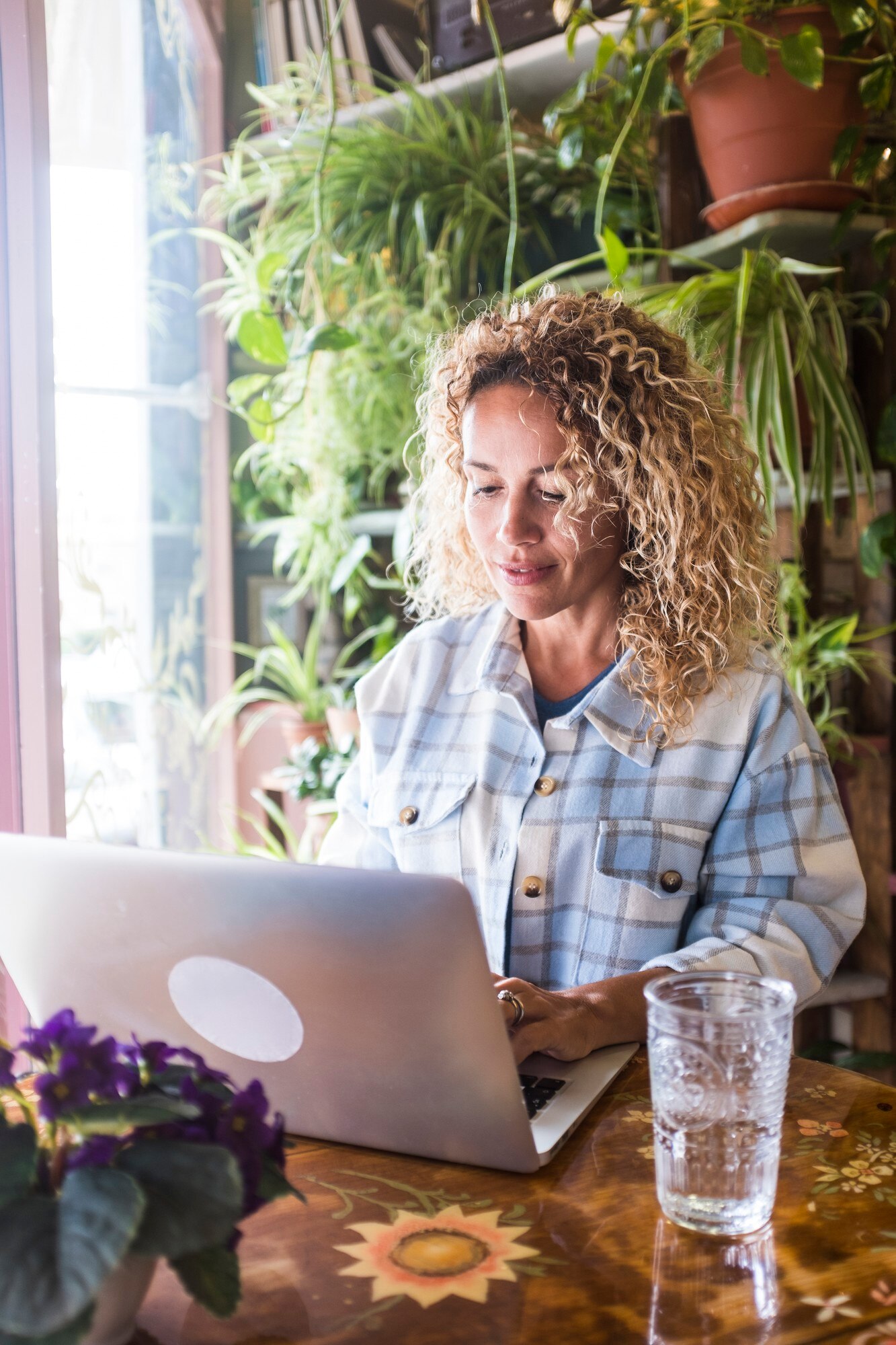 adult woman work at computer laptop at home in dig 202371f8d928ac27591c