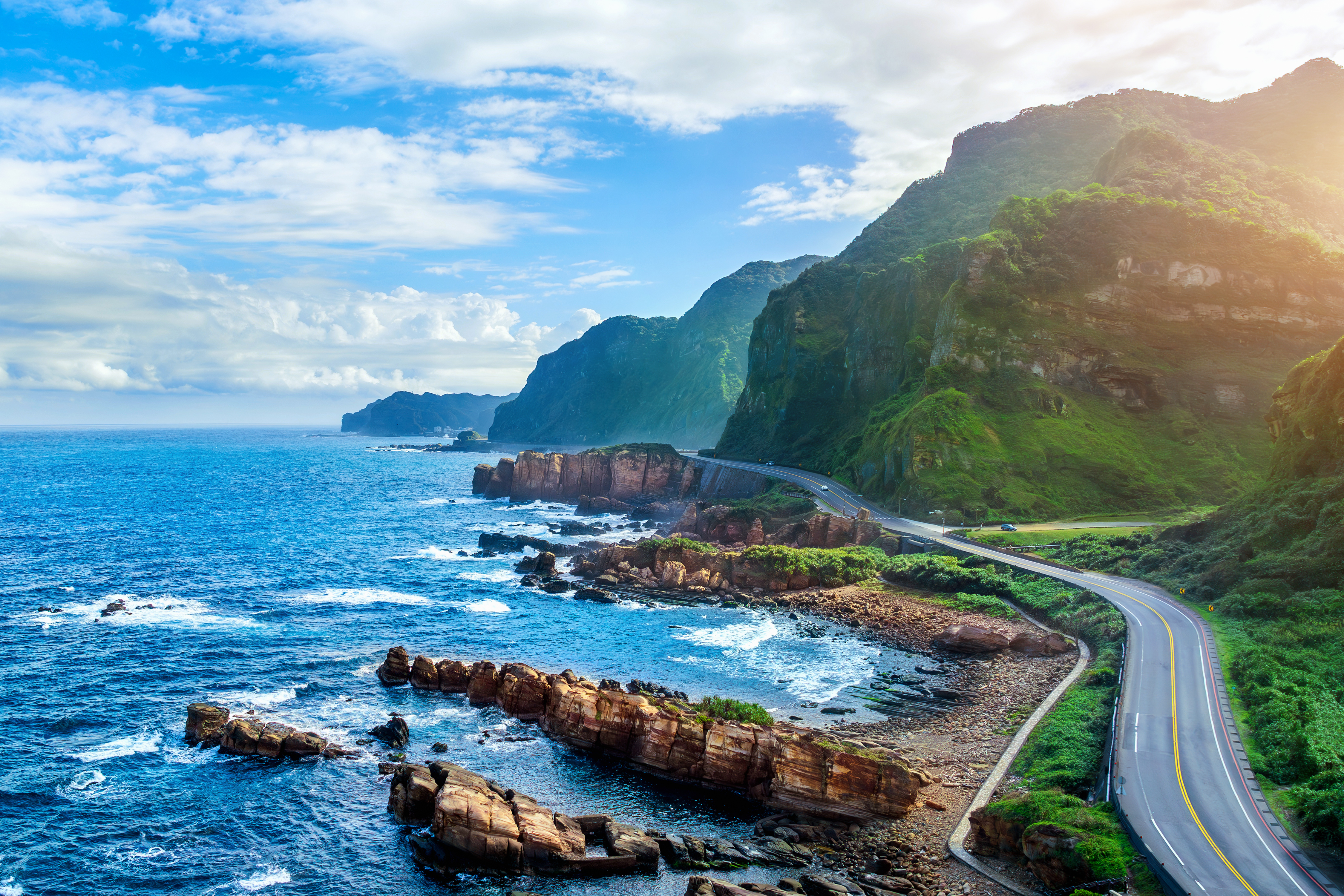 aerial view of road near coast at nanya rock in ta b74923c03e673954e4fb BTOURS