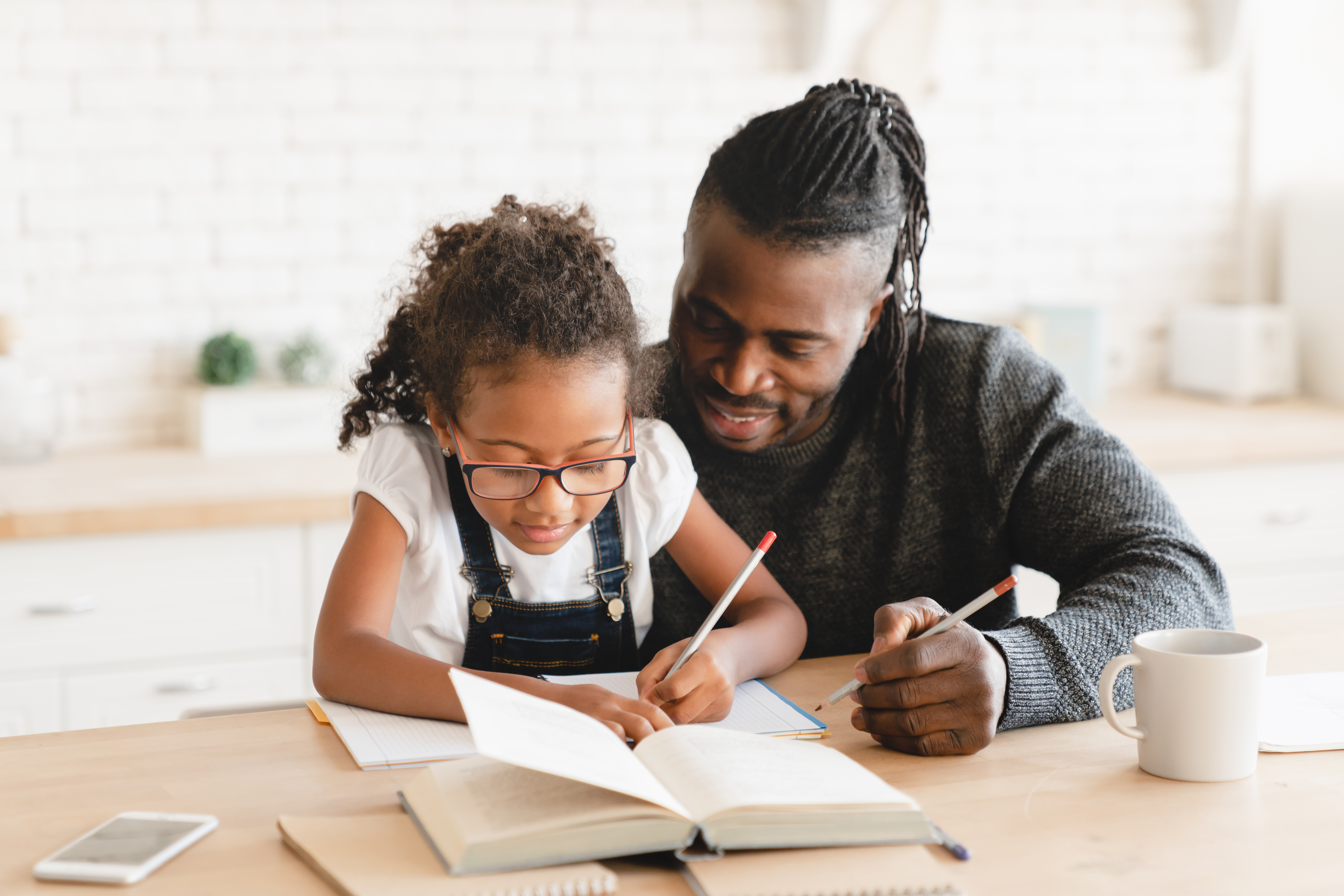 African American Father Dad Tutor Childminder Help 3aa65be0063f4210441a