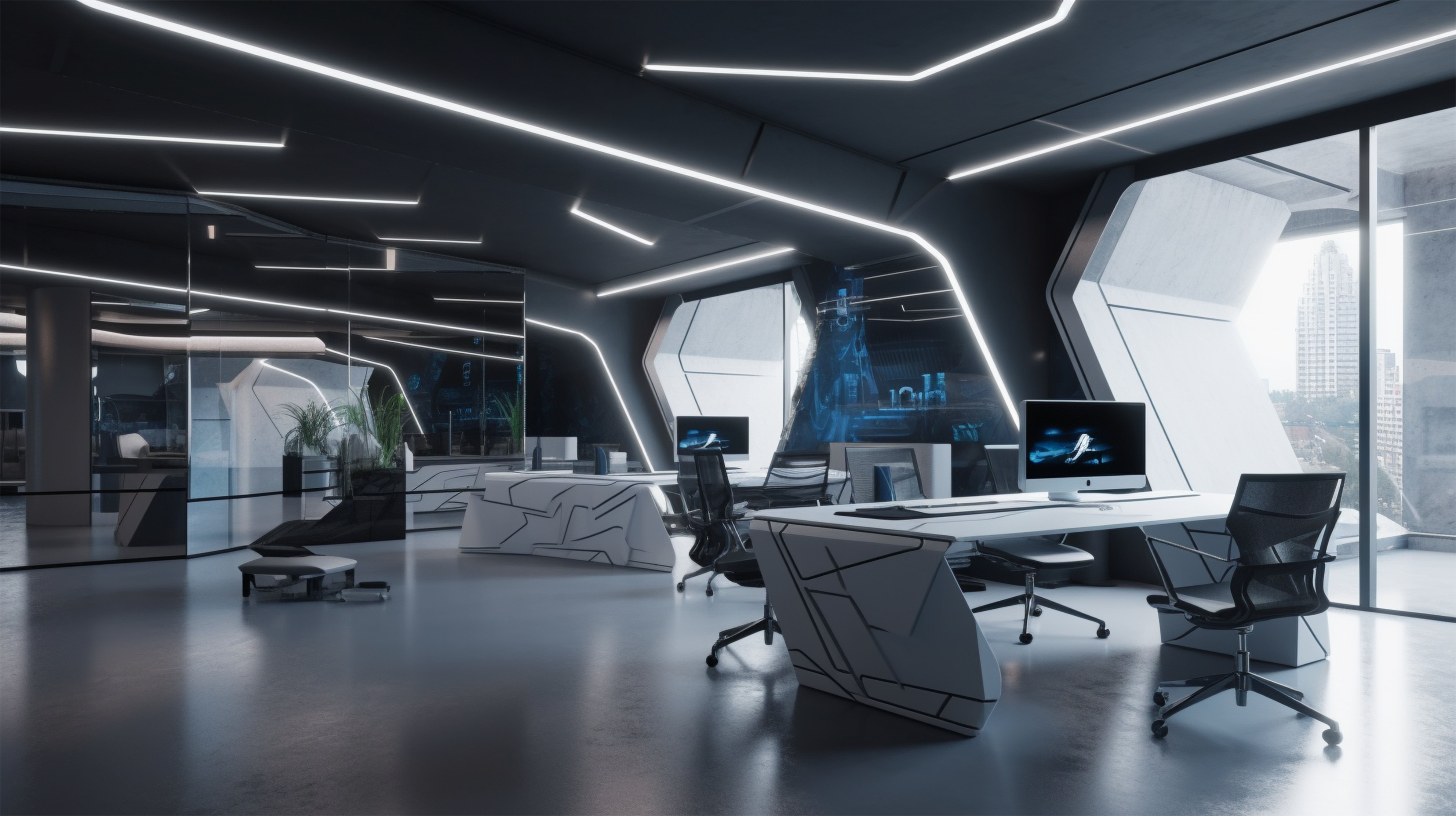 an empty office space with desks and computers in 90a8c8253d70eaa586cf