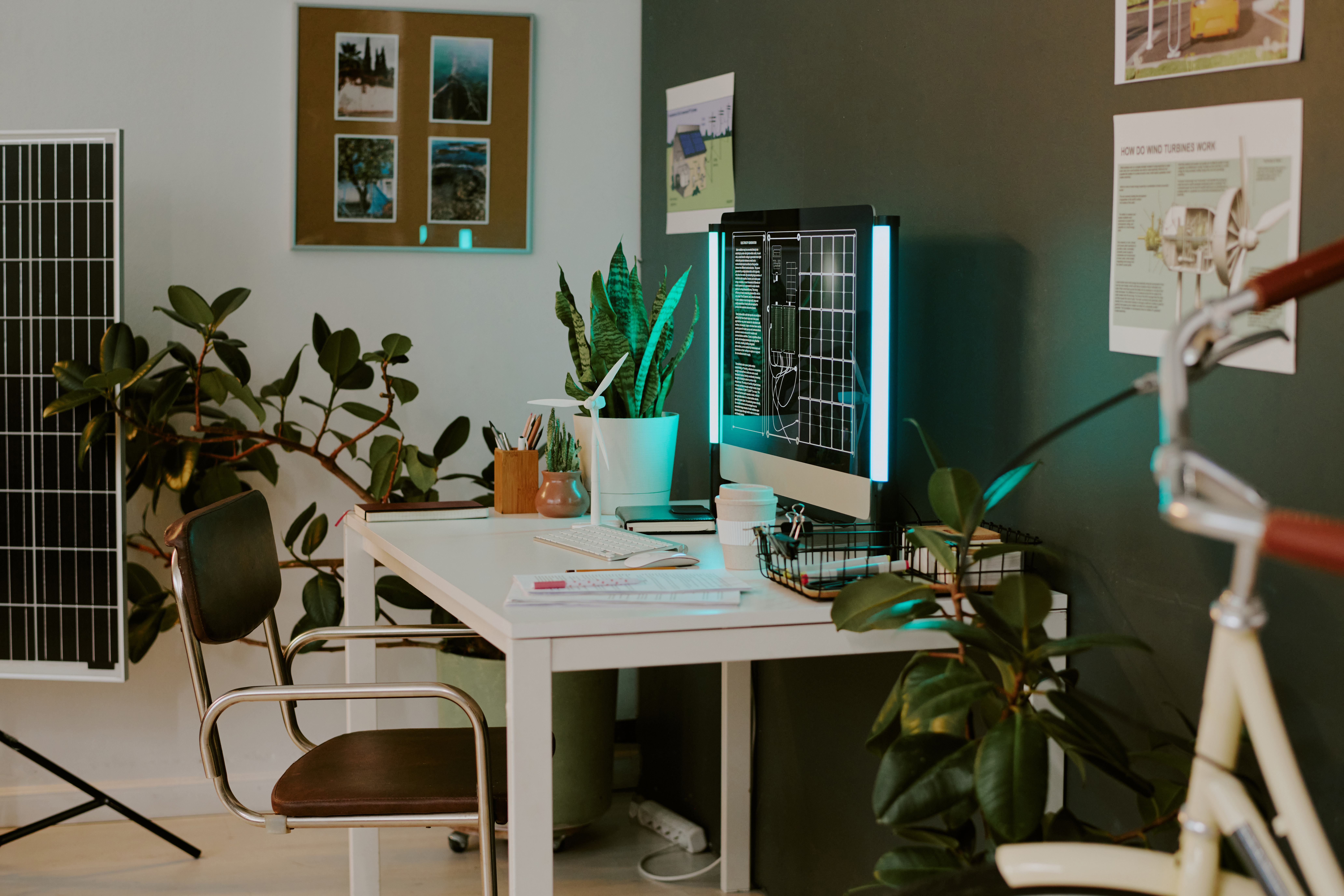 analyzing solar panels in an eco friendly workspac 9124823f98be1f27f6b7