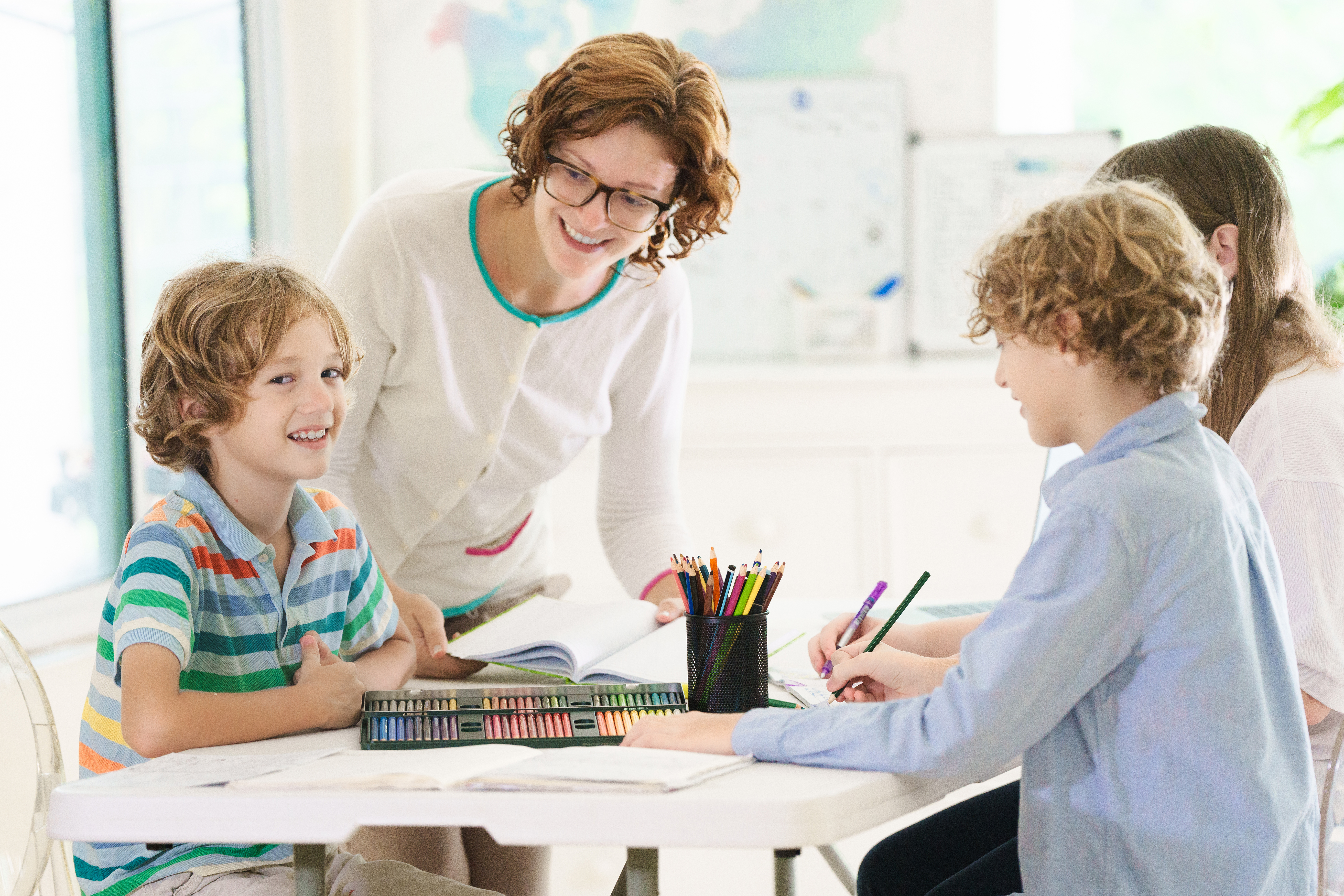 Back To School Kids And Teacher In Classroom 5267bfc745448e72096f