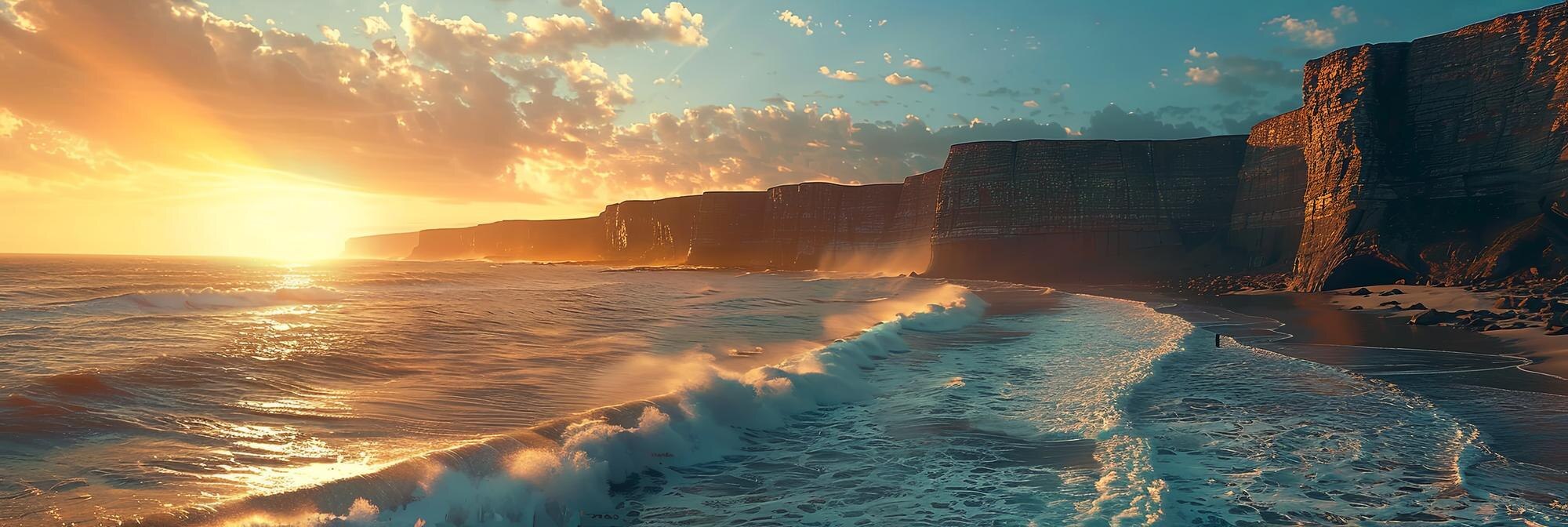 beach with rocks at sunrise hit by huge waves 73b4ec6788d221969df8 BTOURS