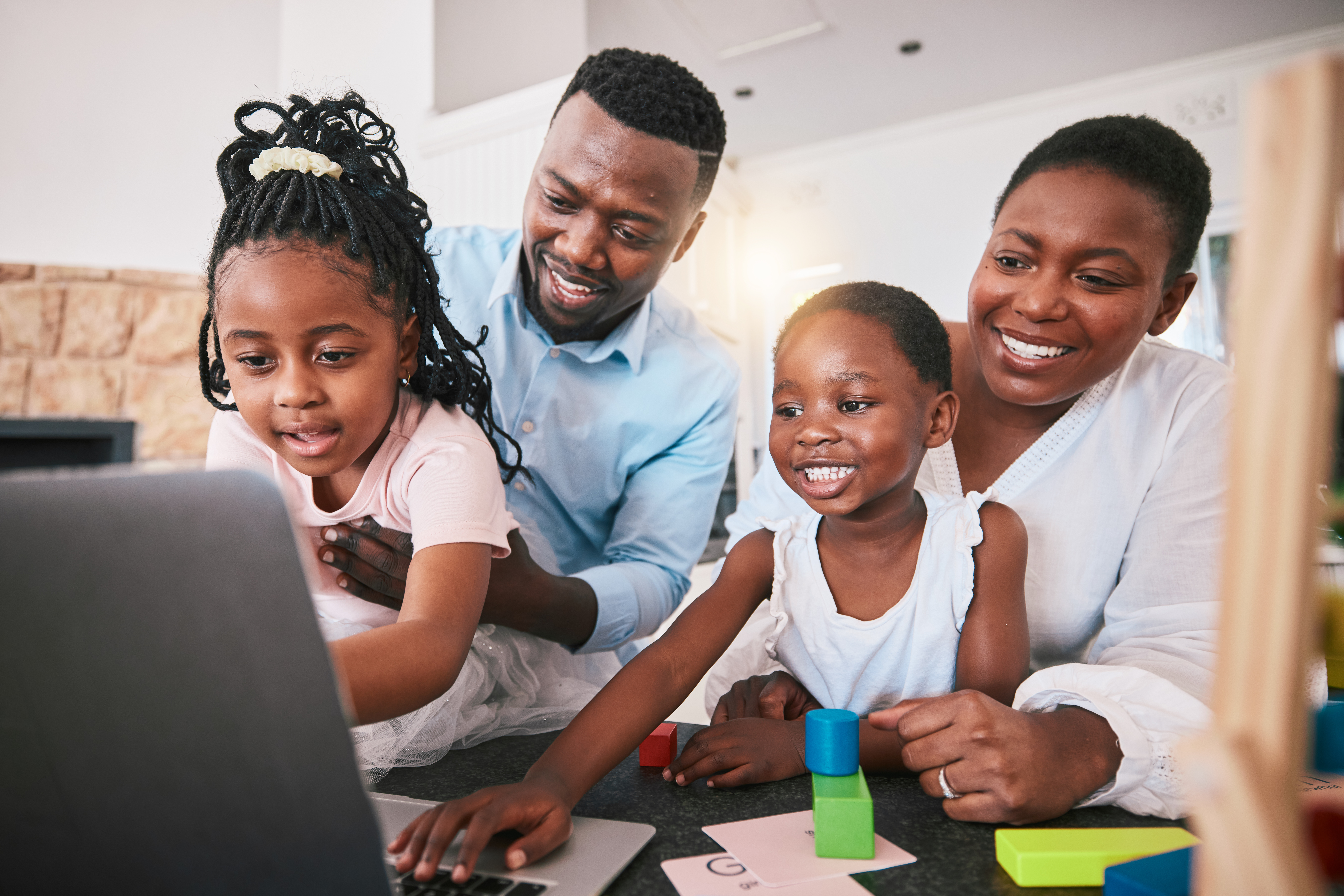 Black Family Laptop And Elearning Education And 158aad8c8c2e92f53843
