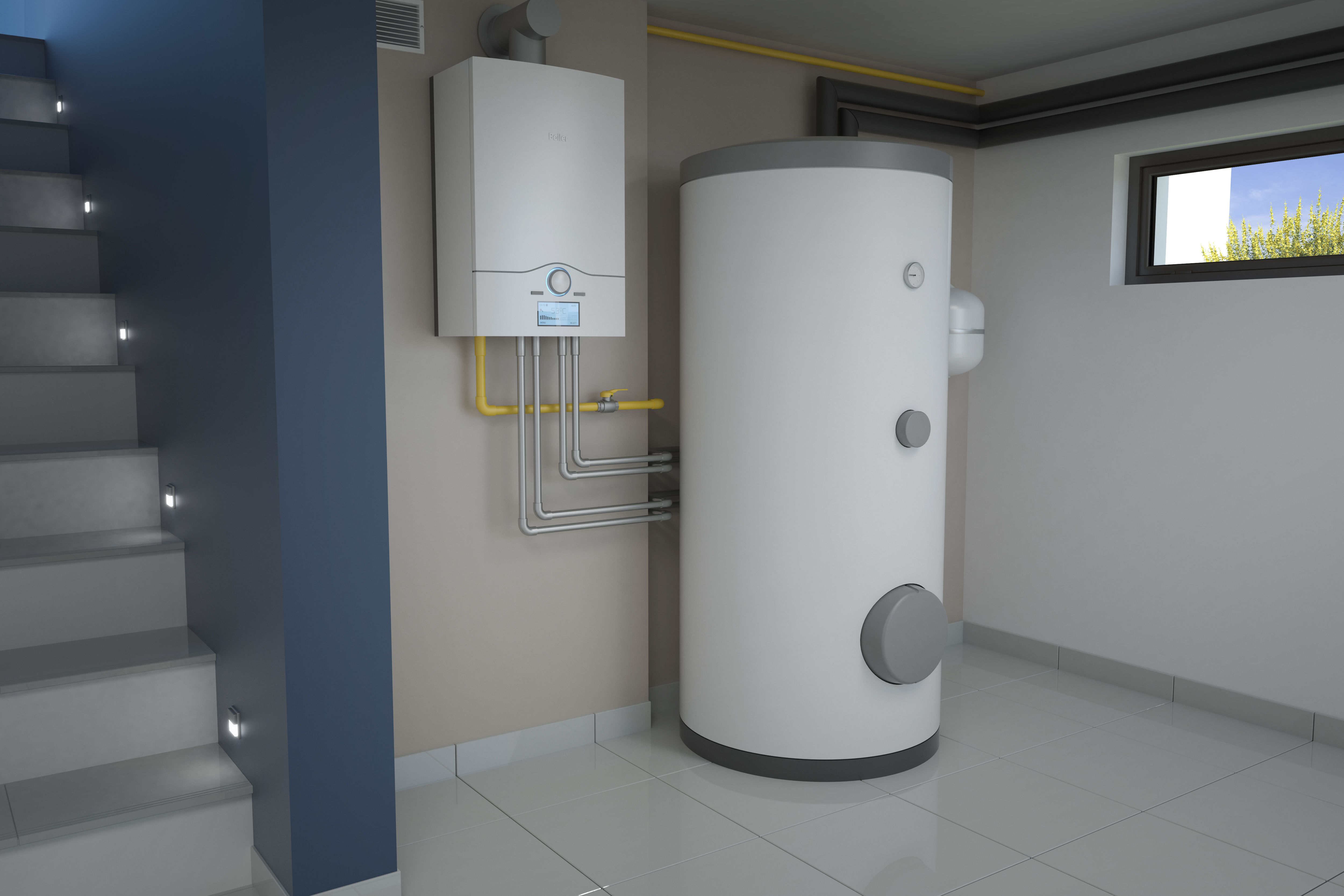 On Demand Hot Water Heater vs Tank - hot water tank right vs on demand left