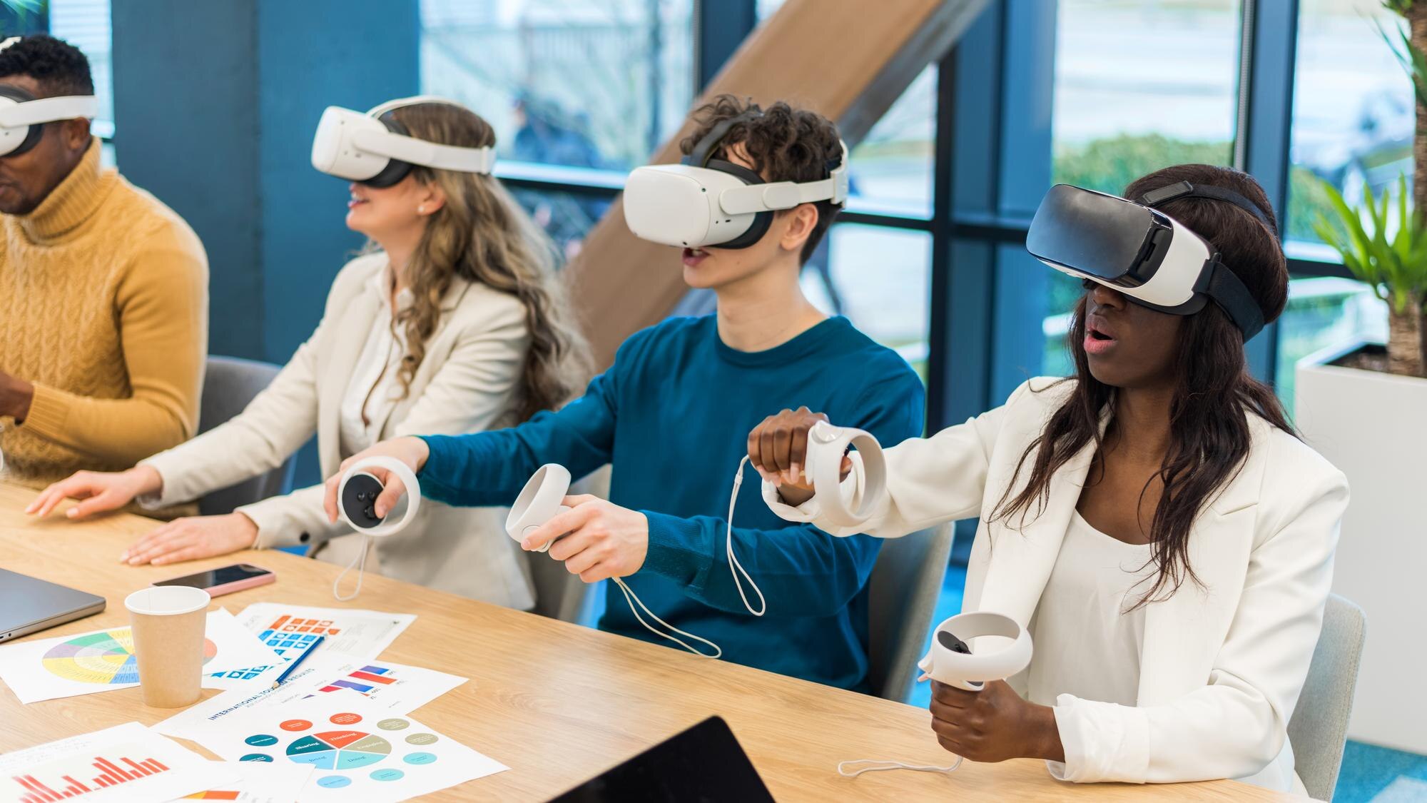 business conference in vr in an office 887f24401b7005697316