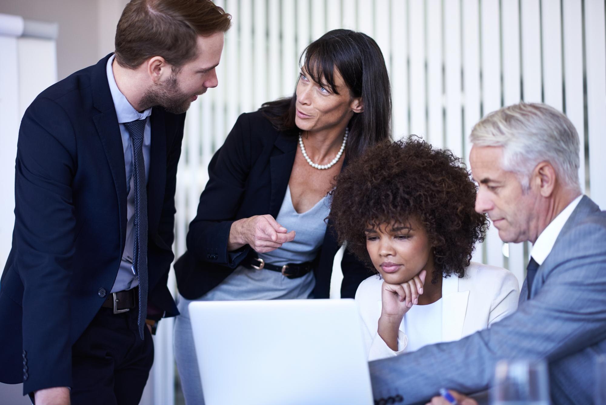 Business meeting and brainstorming with diversity