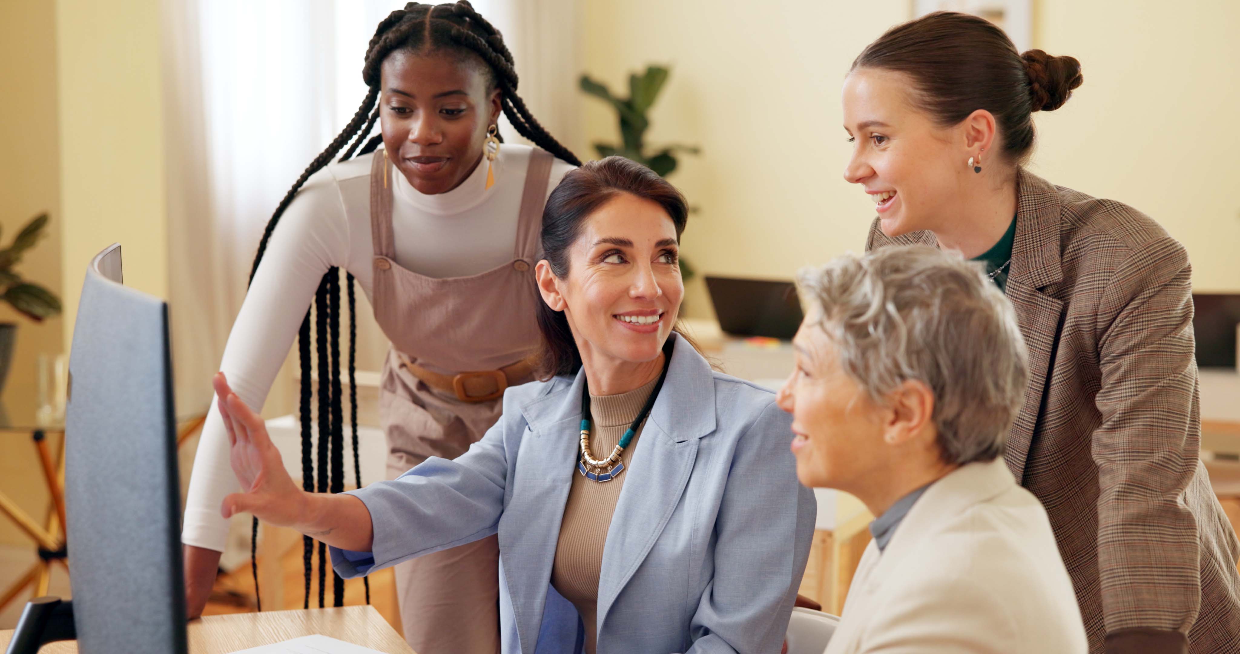 business people computer and happy in office for e7a8198d8251b23cc4b6