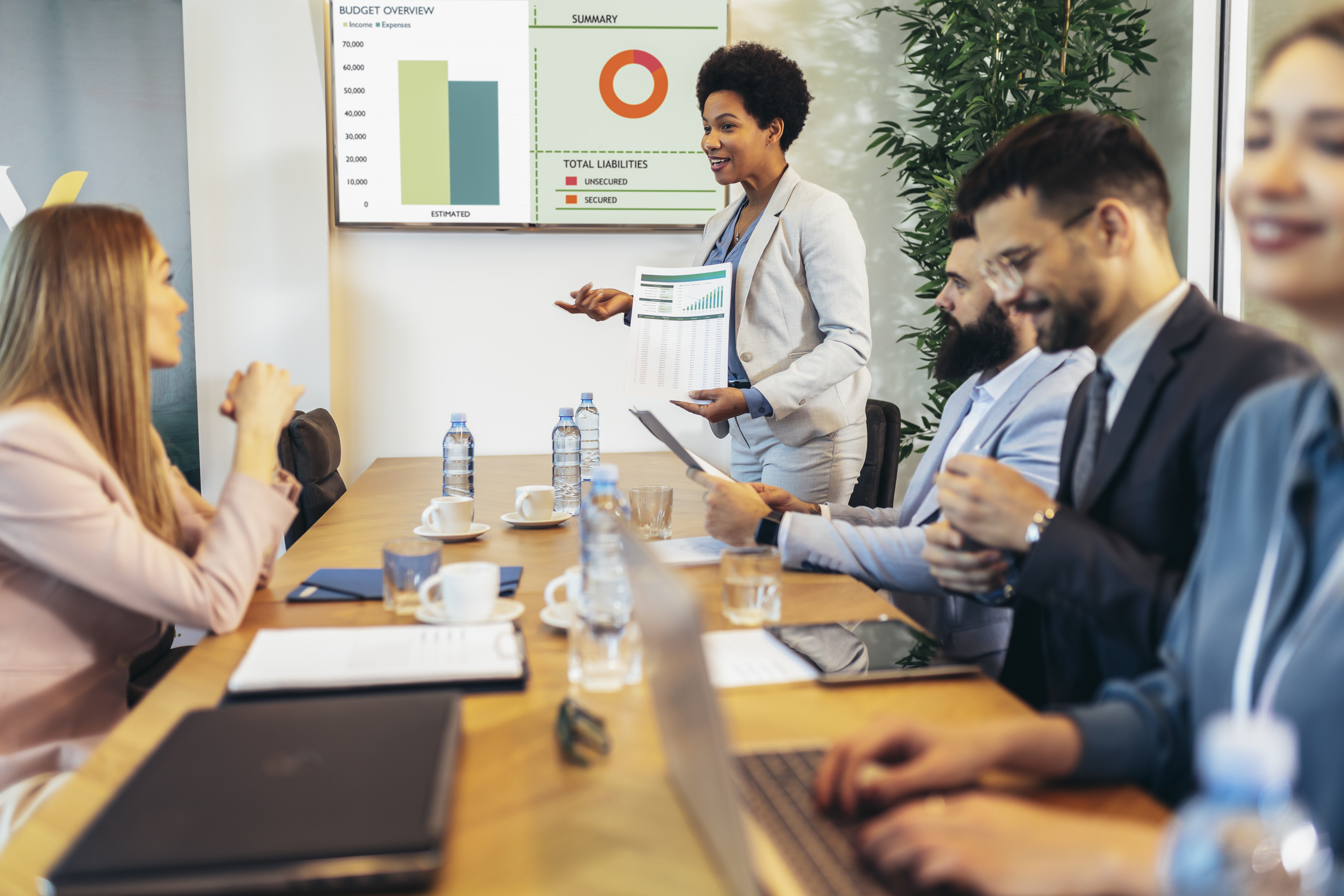 Business people having a meeting or presentation a