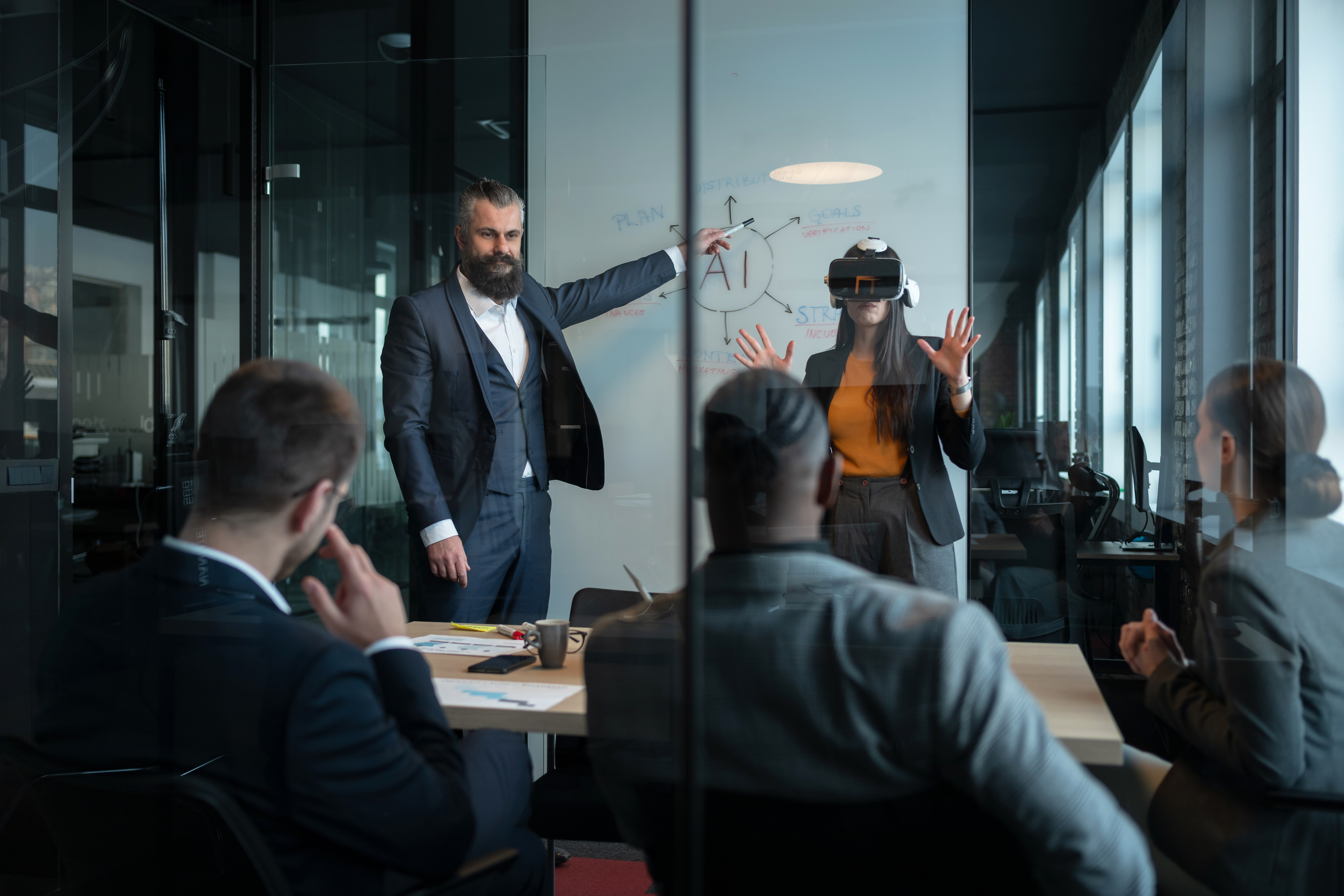 business team in a modern office during a presenta 8612b67f8c39a1830982