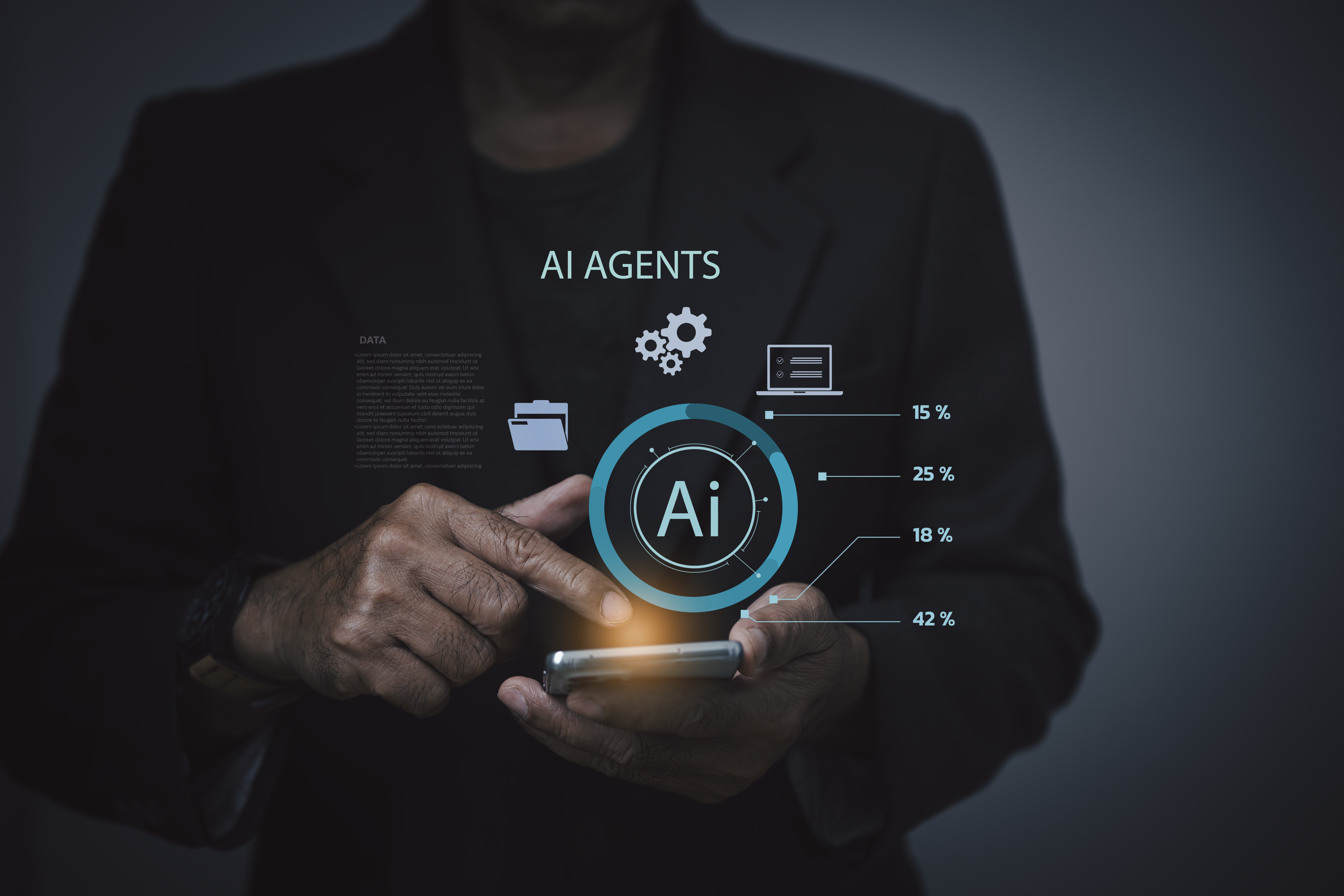 How AI Voice Agents Can Transform Customer Interactions for Small Businesses 2 businessman using smartphone with ai agents interf 6b7f63edc3a0bfbc2b0f