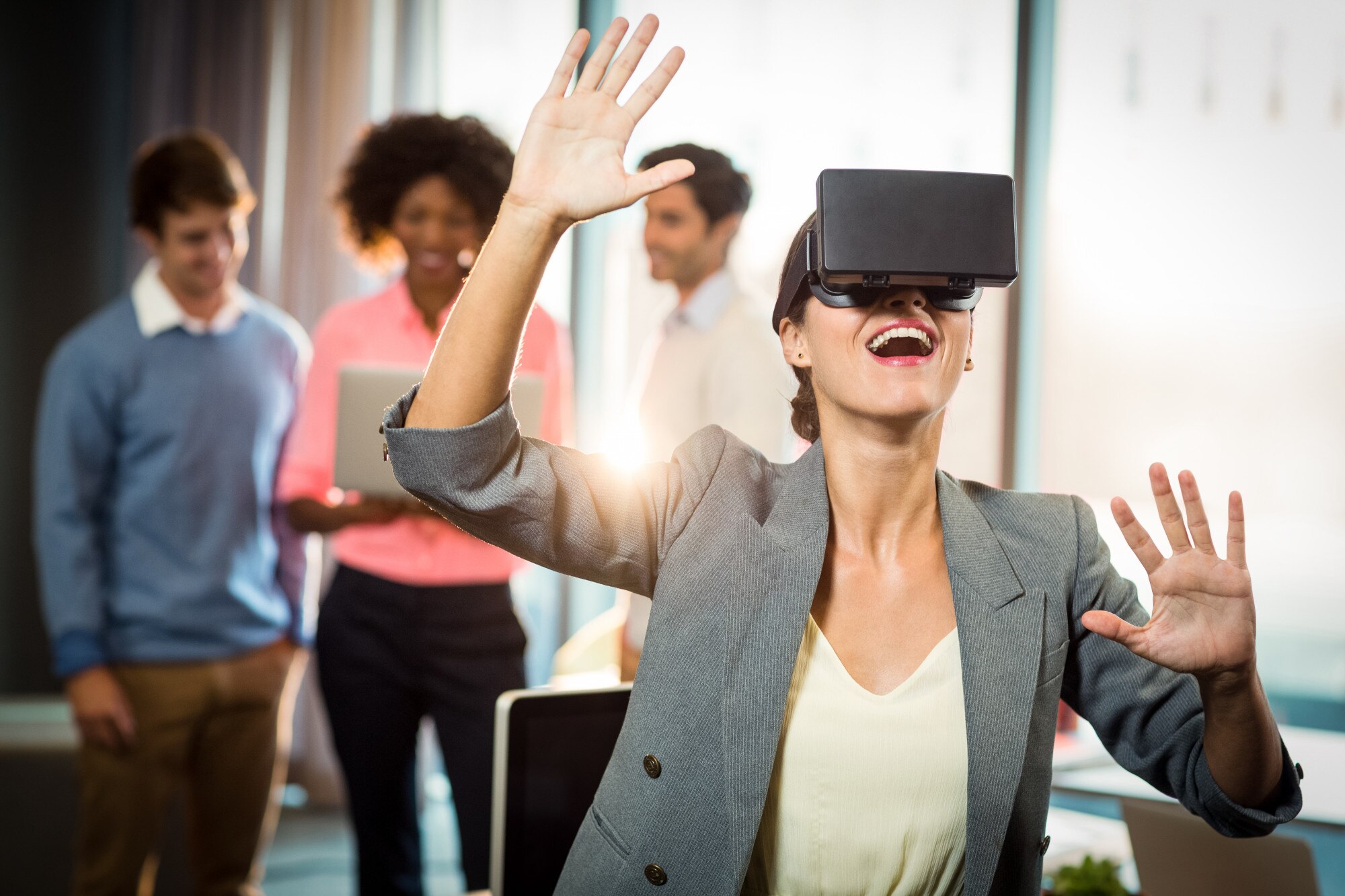 businesswoman wearing virtual glasses 074268f5741797b328c8
