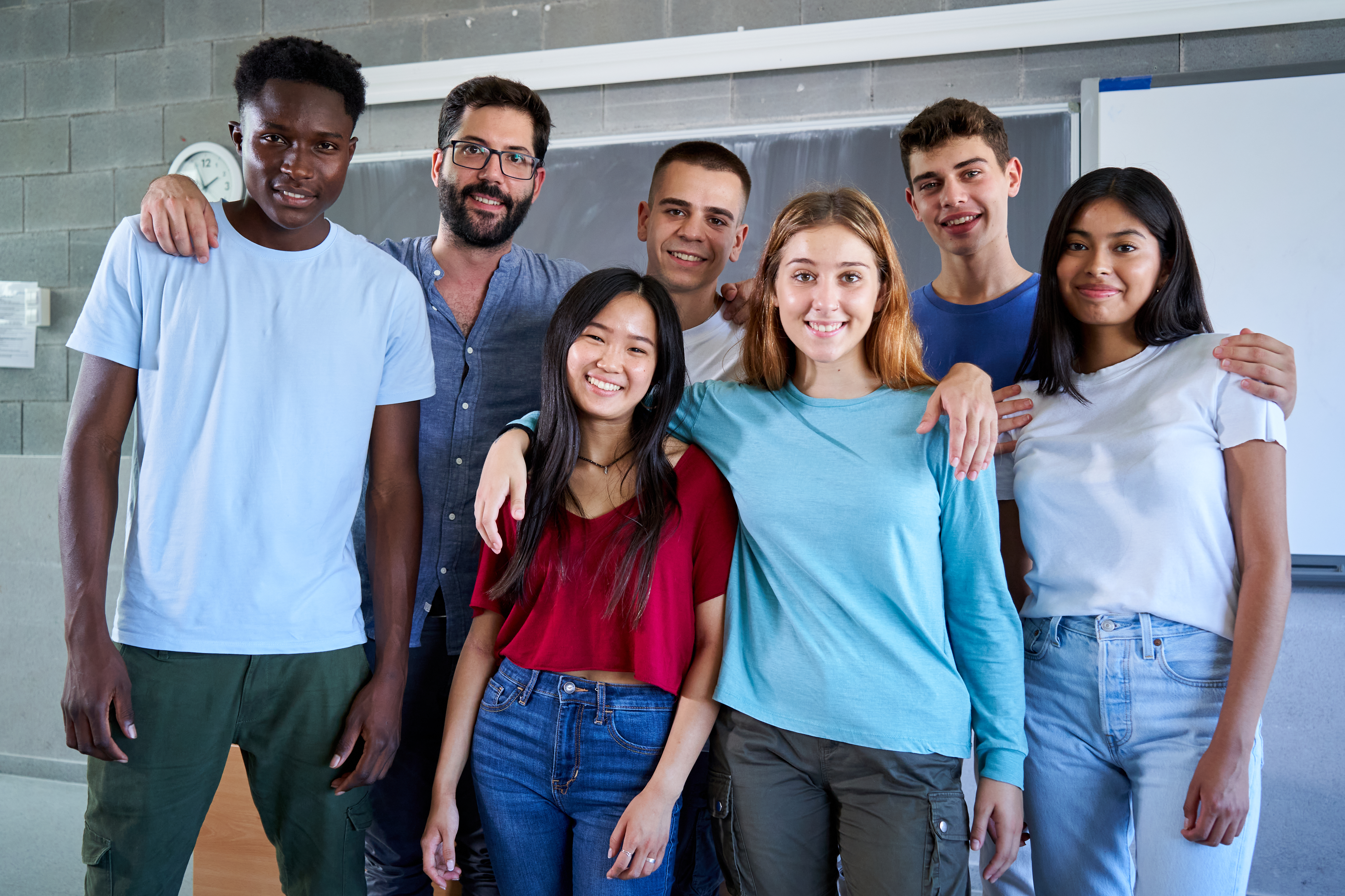 Cheerful Group Of Mixed Race Students Standing At 02f05f623e9761c8fba5