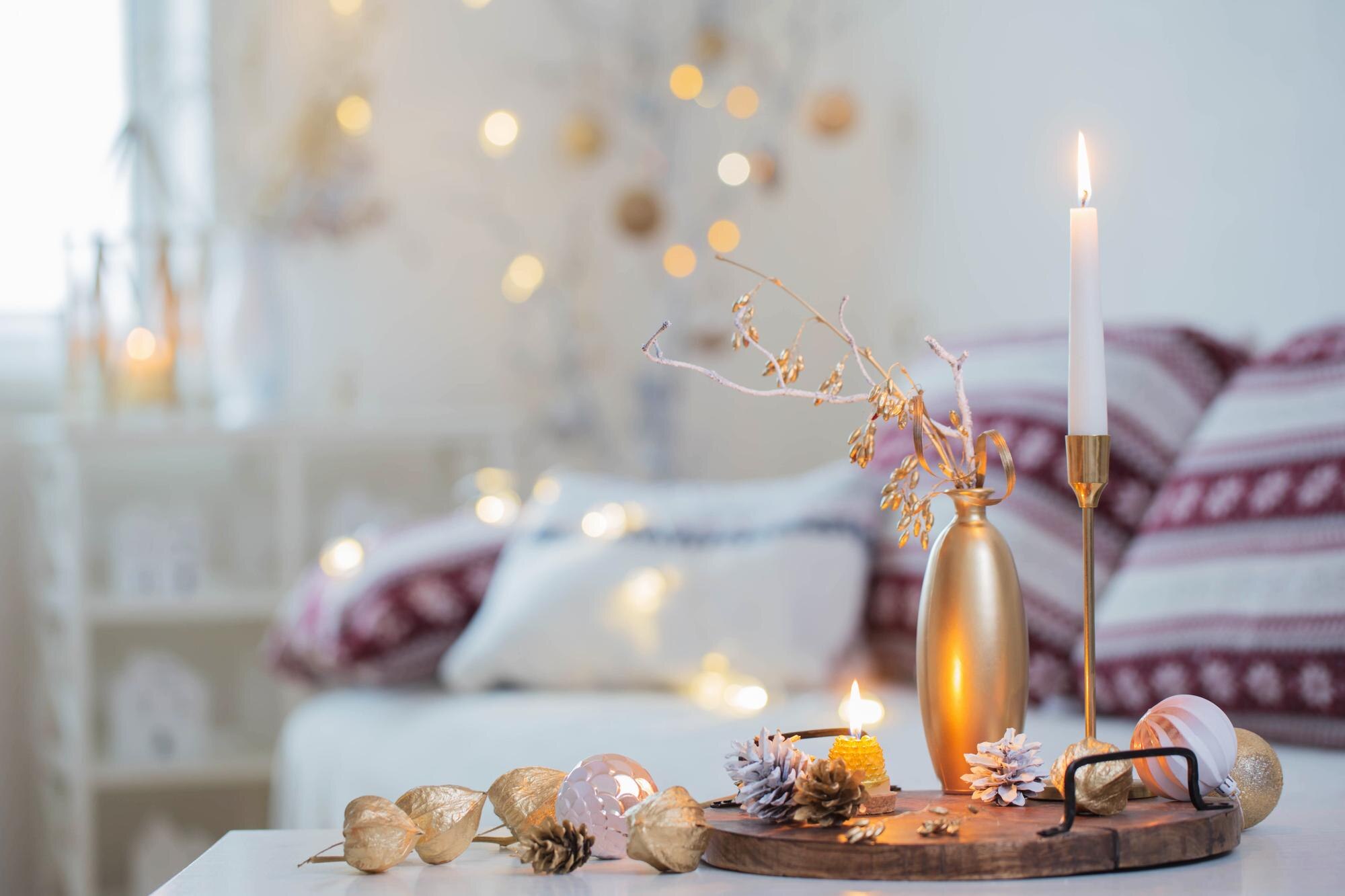 Season's Greetings from Defyn Digital: Cheers to a Brighter New Year! 13 christmas home decorations with candles in white i 0d35be64908c2475a6d4