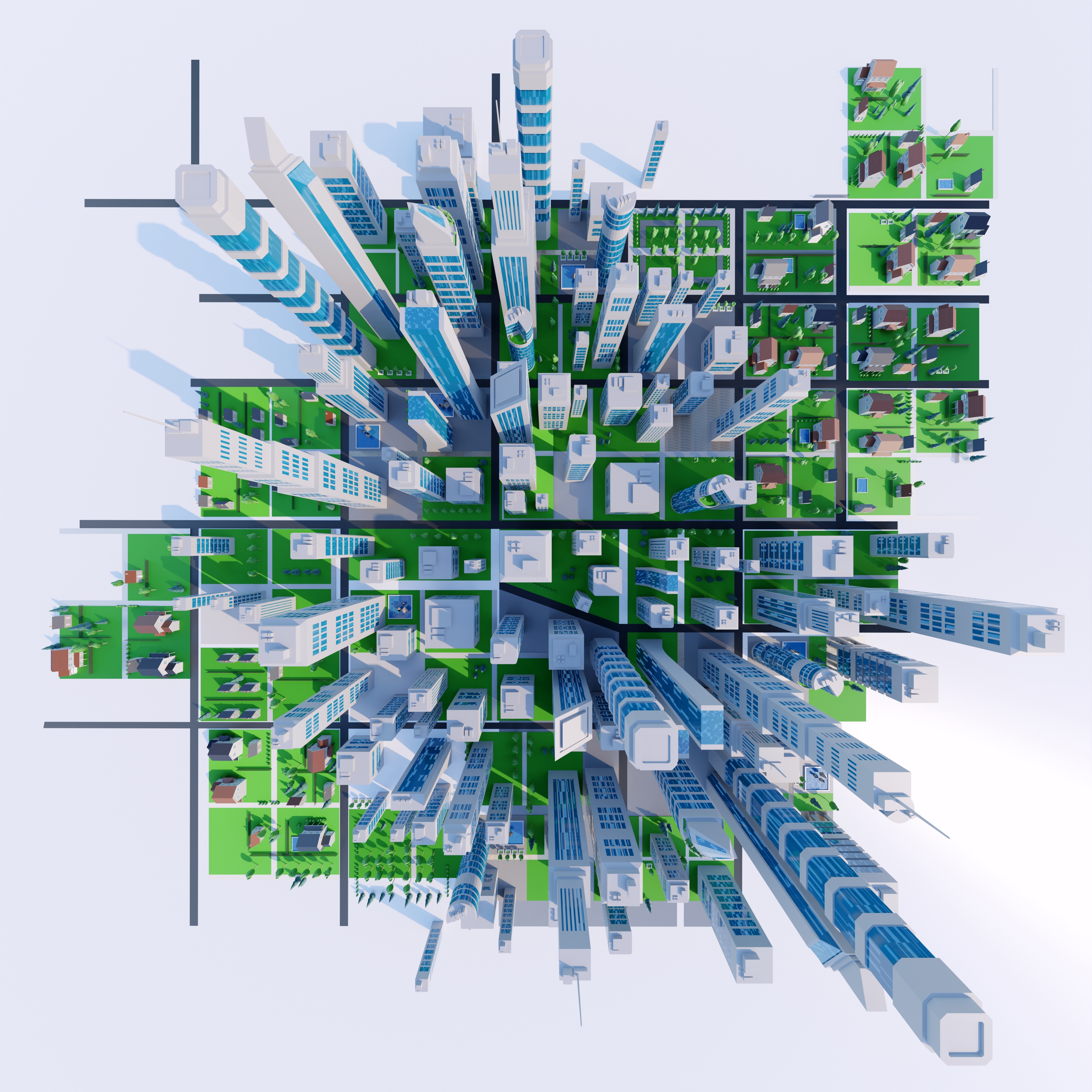 clean modern city with tall buildings parks and 636a322722424d50ce1d