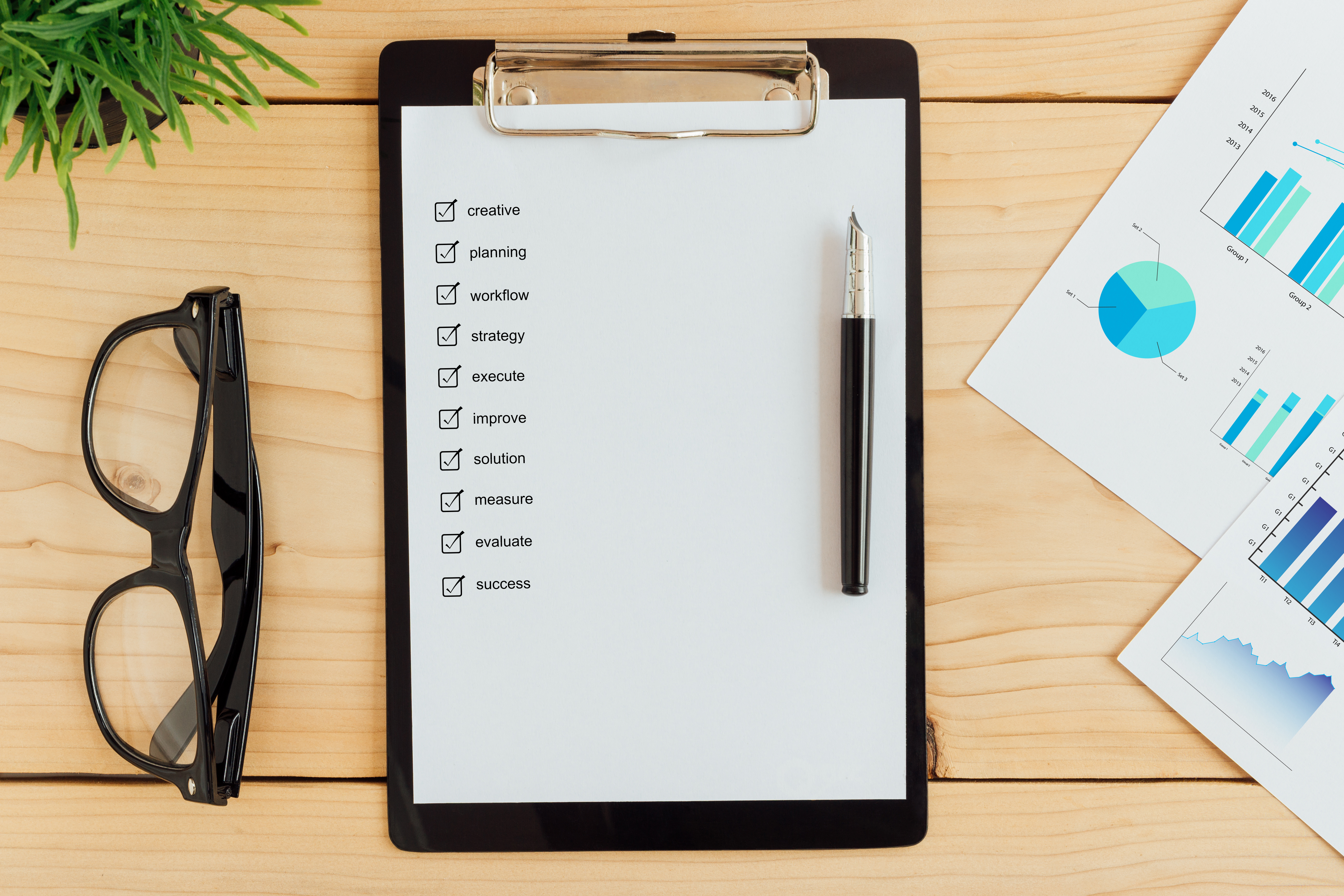 Evidence-Based Self-Improvement: The Real Deal 3 Clipboad And Check Box On Work Desk Business Conce F29Eaf4566B3B6A054E0