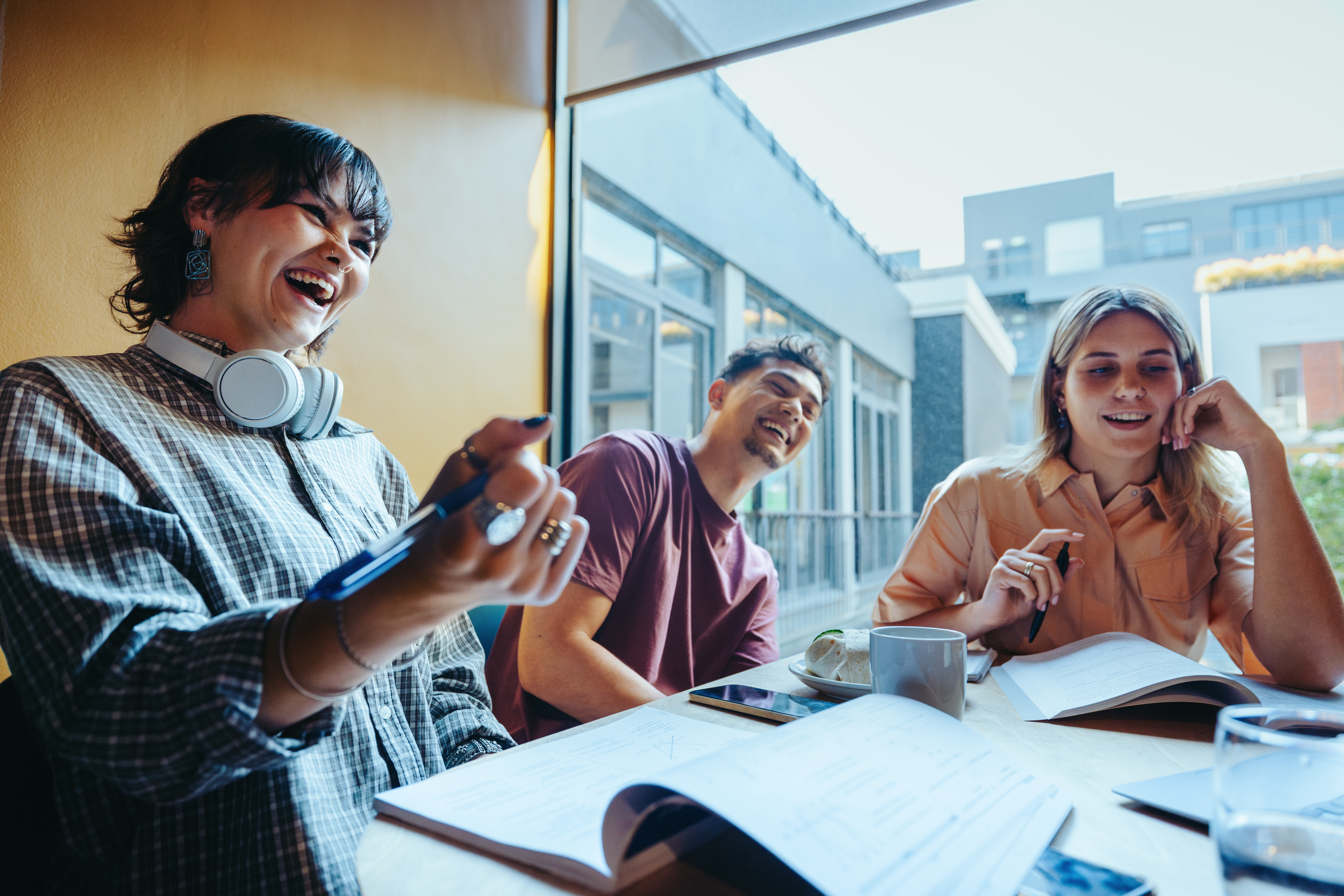 College Students Enjoying A Fun Learning Session T Fcf28c3f76562402a44b