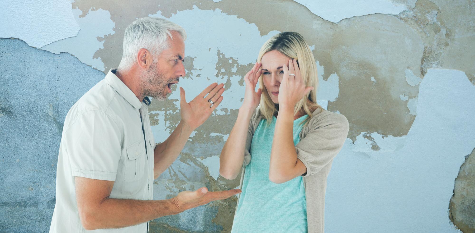 composite image of angry man shouting at his partn 73e7ed179836342fc8ef