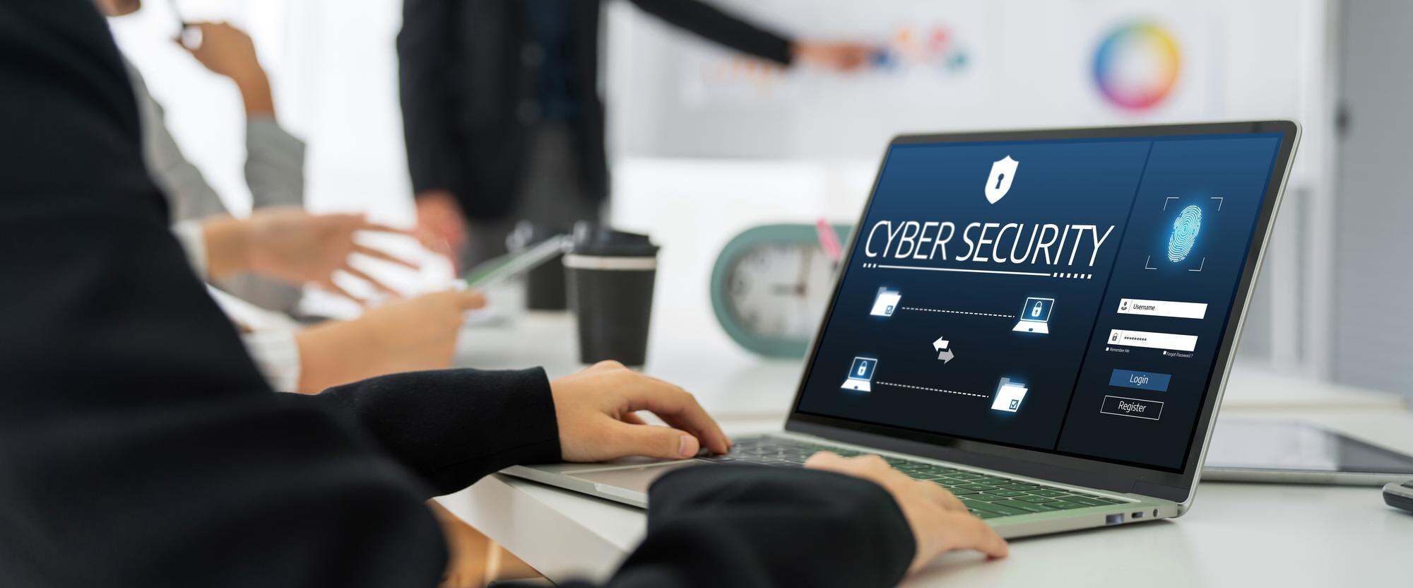 cyber security system on computer screen protect p eba4e5f2949c5300fe31