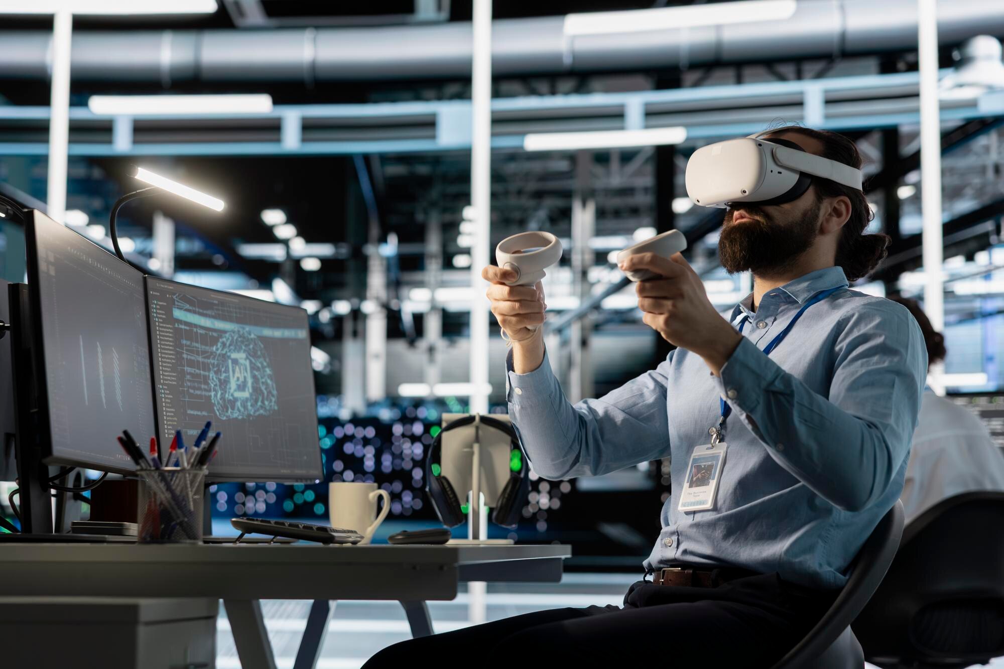 data center engineer using virtual reality technol ff08493d82f030c4613e
