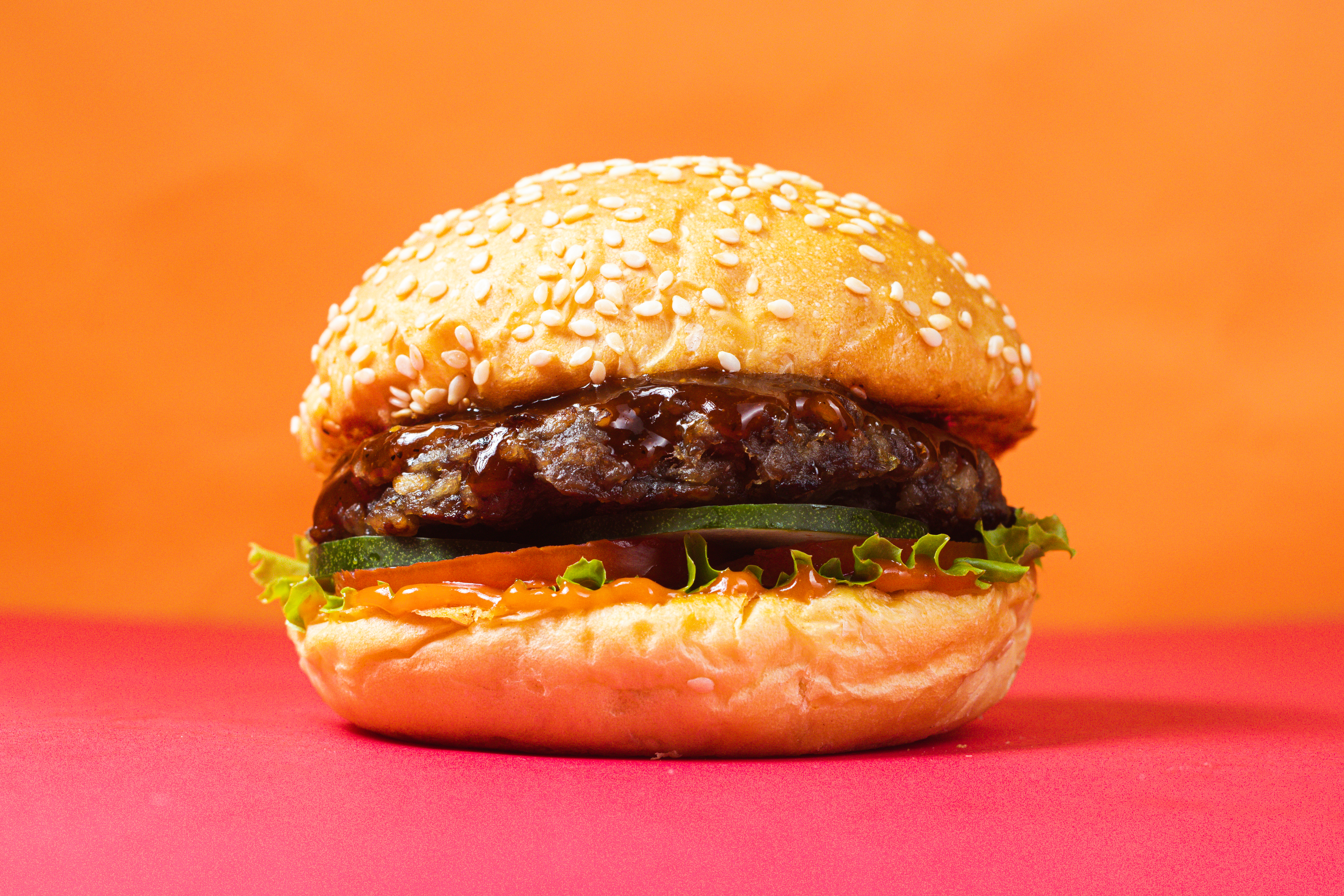 delicious burger with fun color background df3f89f0401b68752606