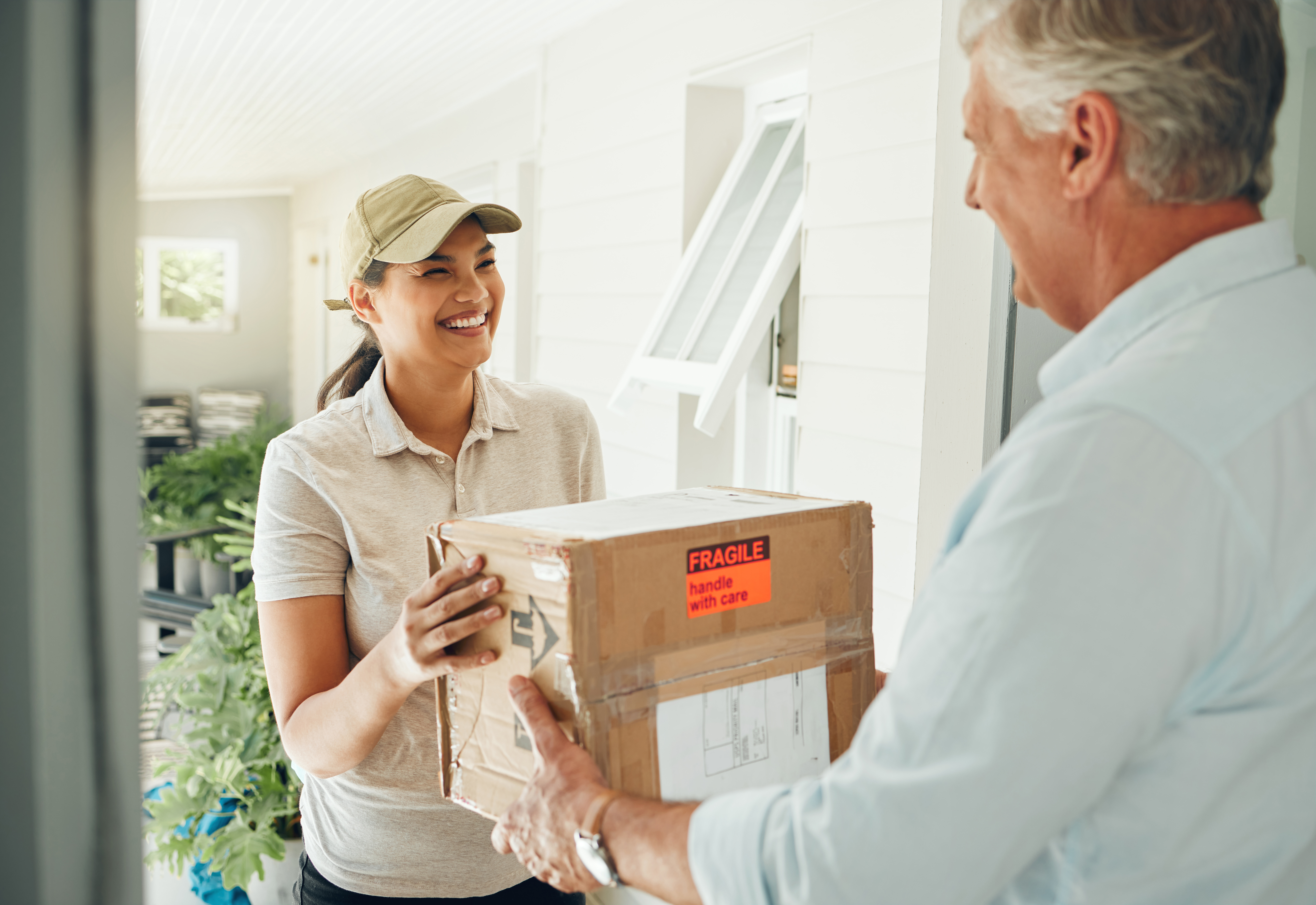 delivery courier service and people with box for 45ff7f003f1a470beec3