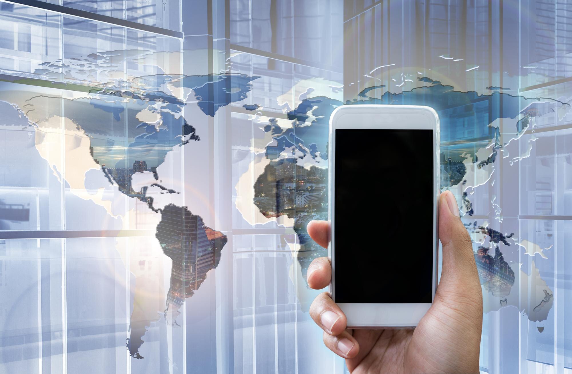 Embrace the Freedom: Multiple Networks, One Device, Zero SIM Juggling 3 digital composite image of hand holding mobile pho e2f7d0460e8f89b4ce05