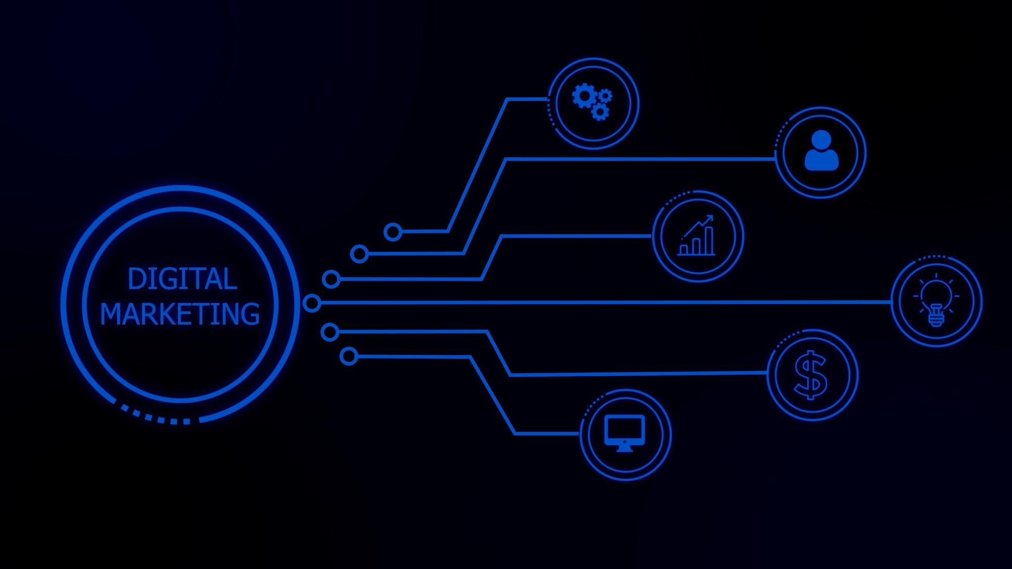 Digital Marketing Strategy Illustrated With Icons Fd617e79f644d1a64b2d