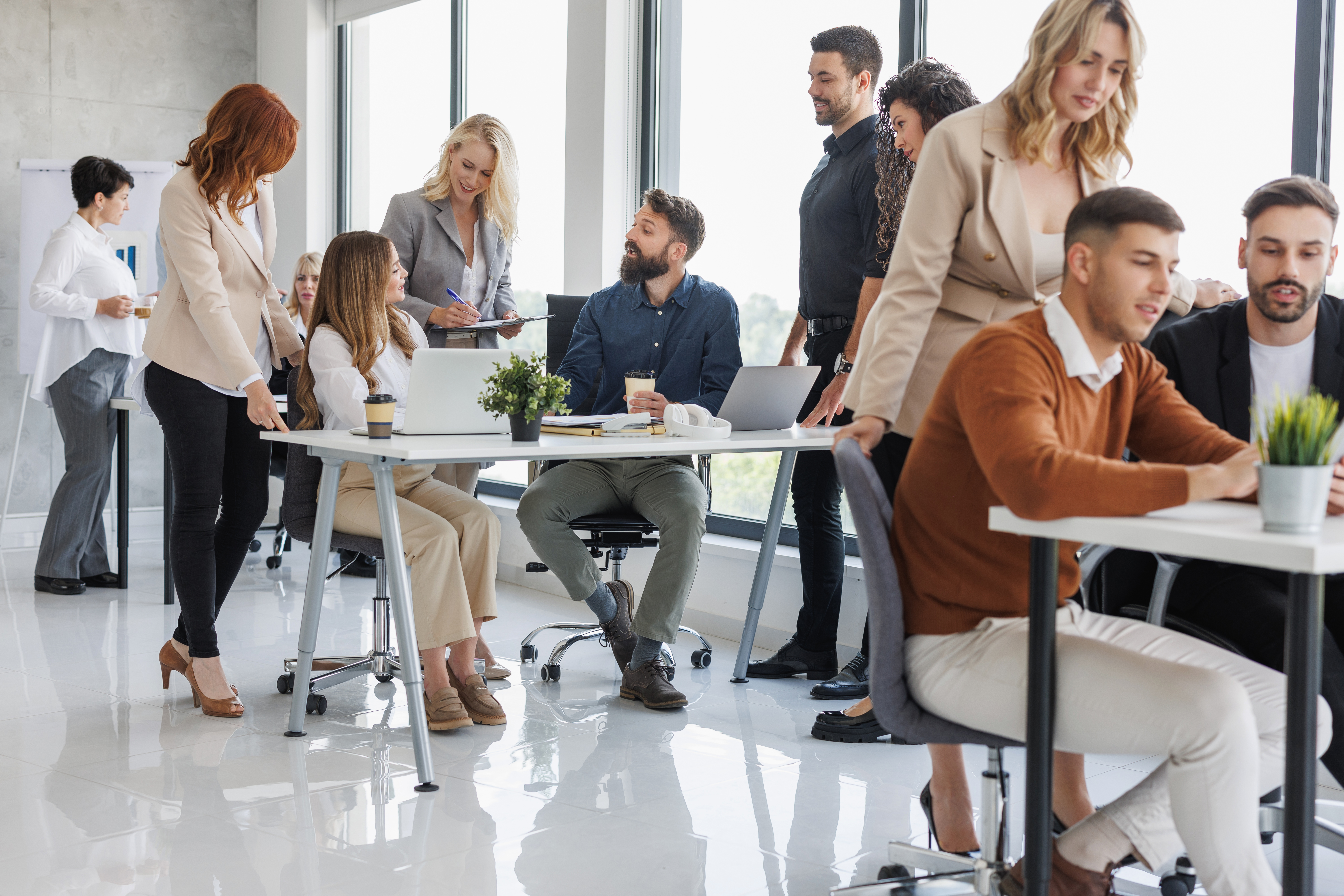 diverse group of professionals collaborating in mo 9cda327f63681c1bd659