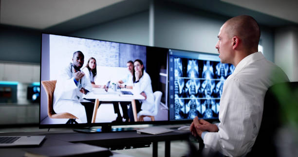 medical professionals discussing practice data to improve patient care