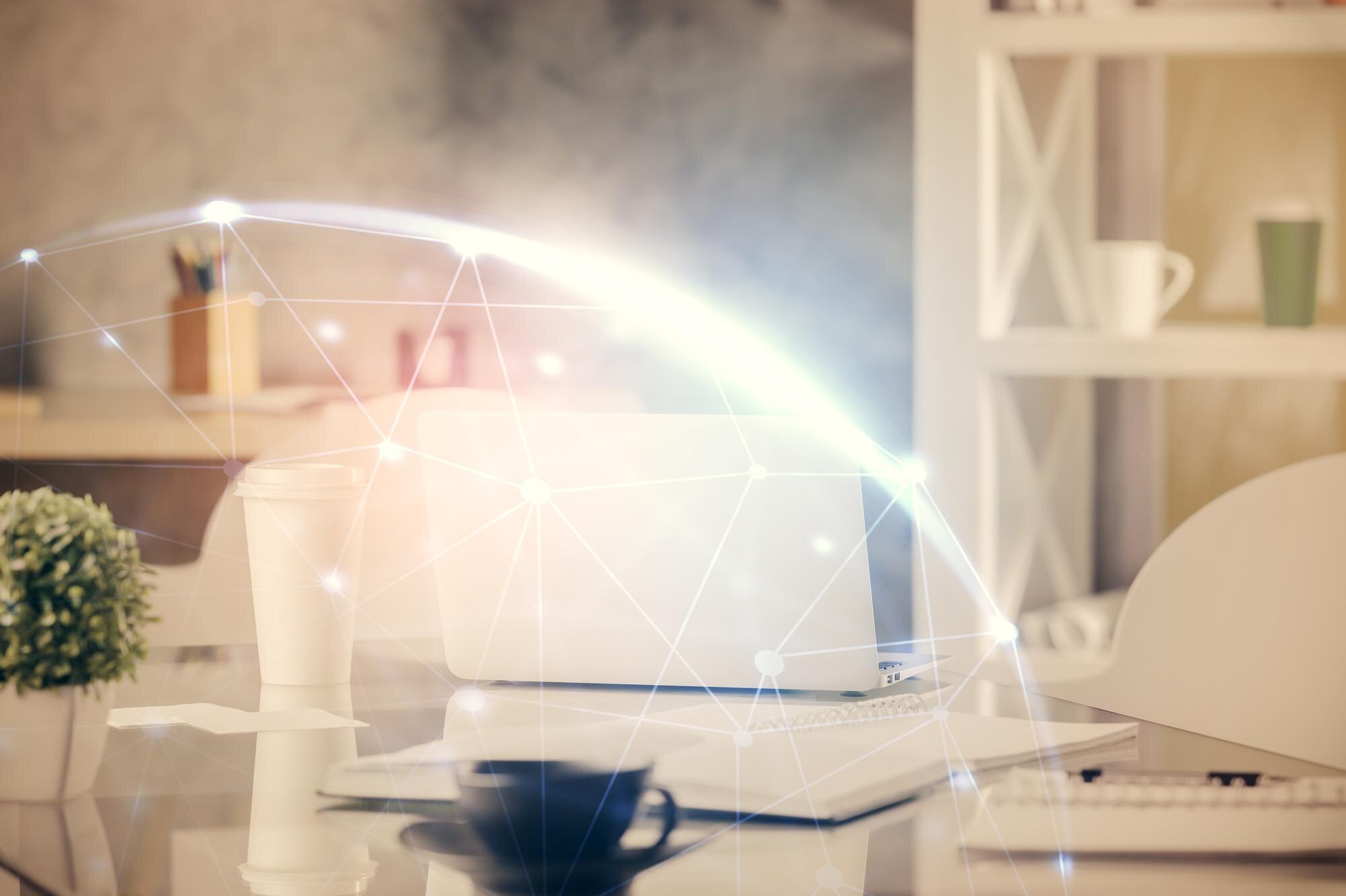 double exposure of social network theme drawing an a108428c16d7b0e26549