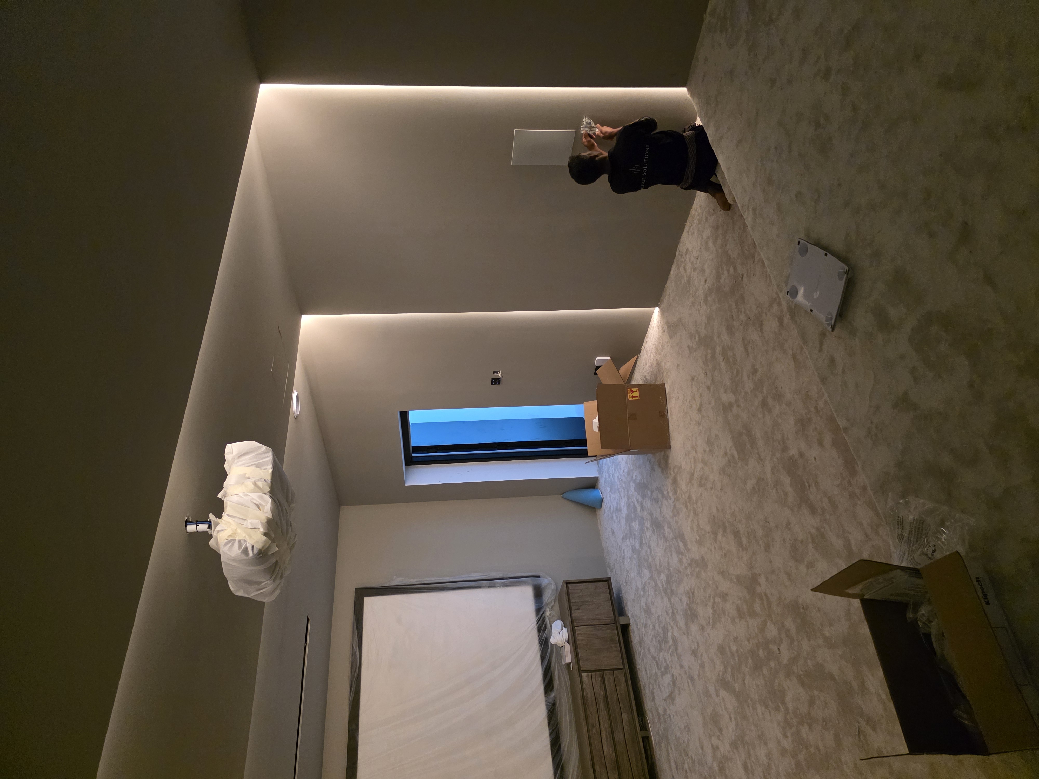 dubai hills villa cinema room architectural lighting ceiling geometry pre av installation jpg 9240c372e30aac378f17