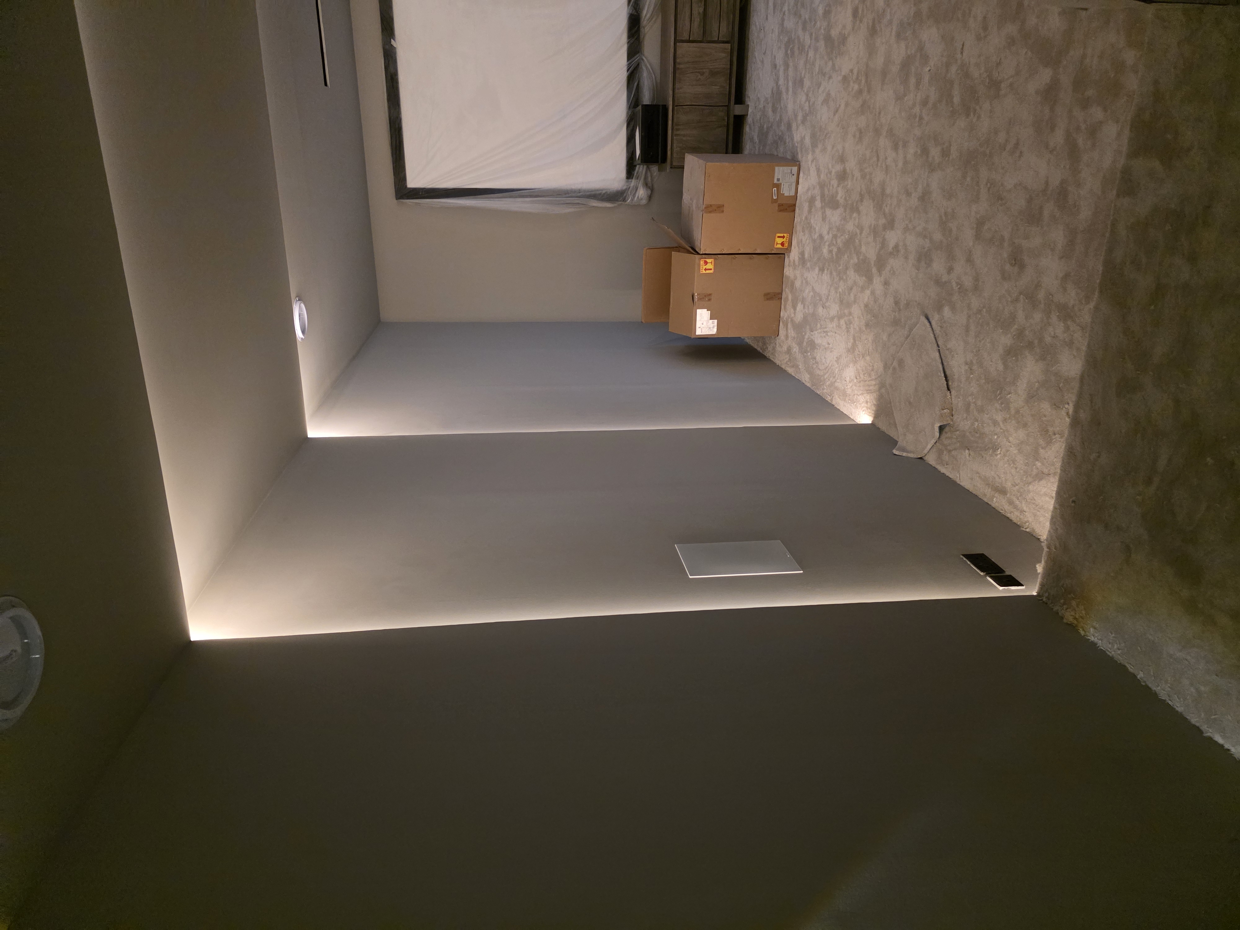 dubai hills villa cinema room wall depth indirect lighting detail pre av installation jpg 6d902bb7ff92b7e6258b