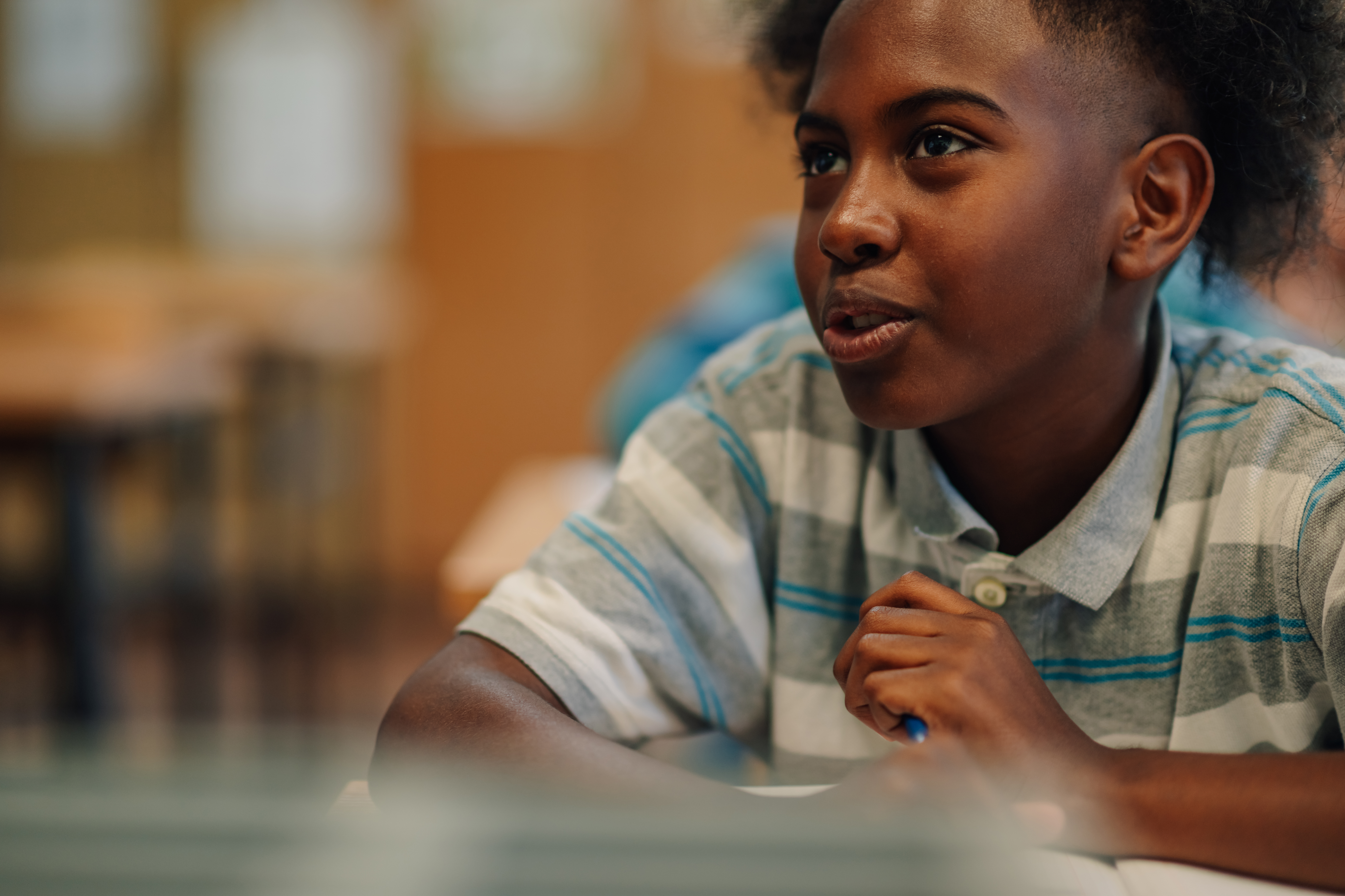 Elementary School Student Answering Question In Cl 2833d3bc9714767b9eeb