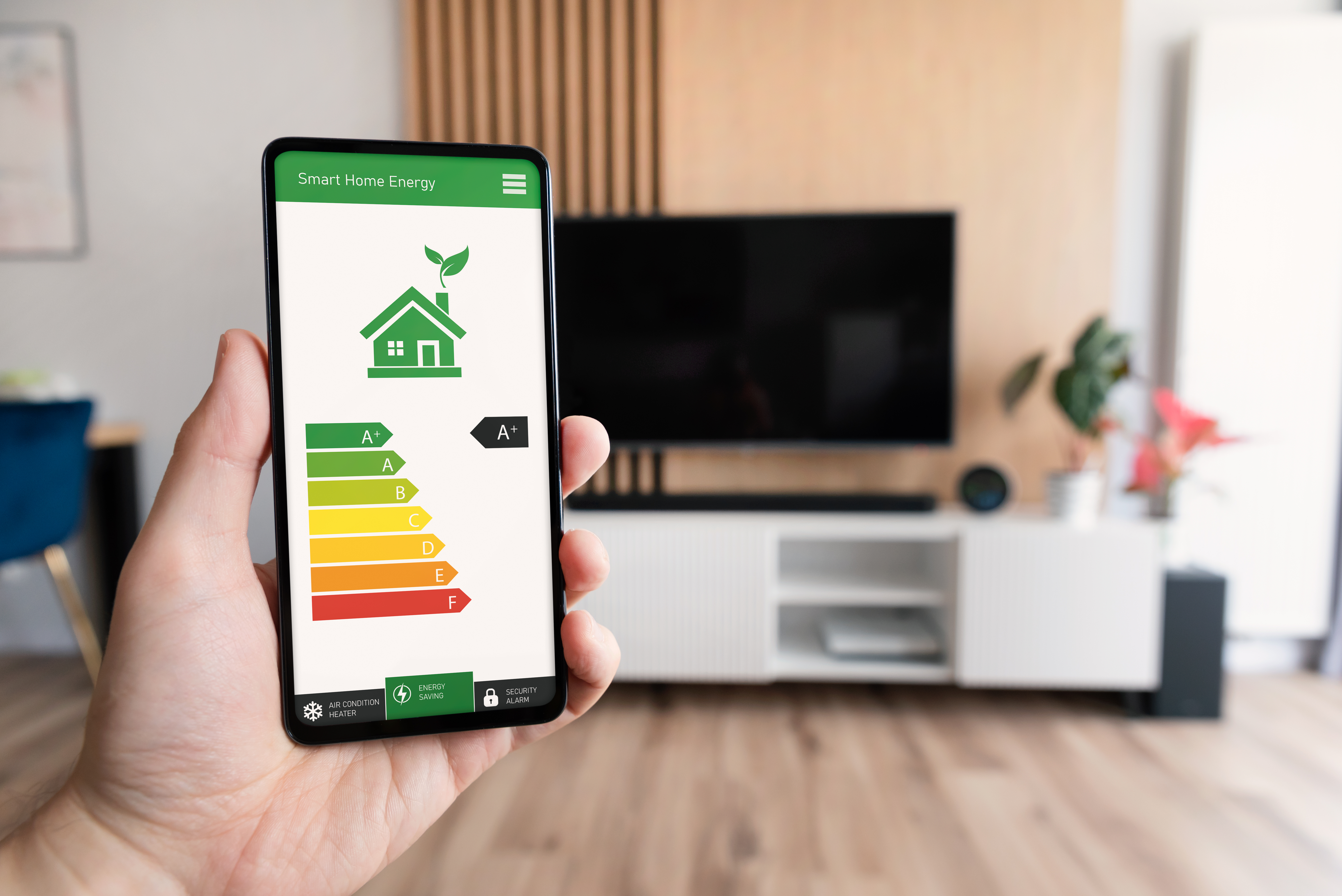 energy efficiency mobile app on screen eco house 5940d8f4438cf909c786