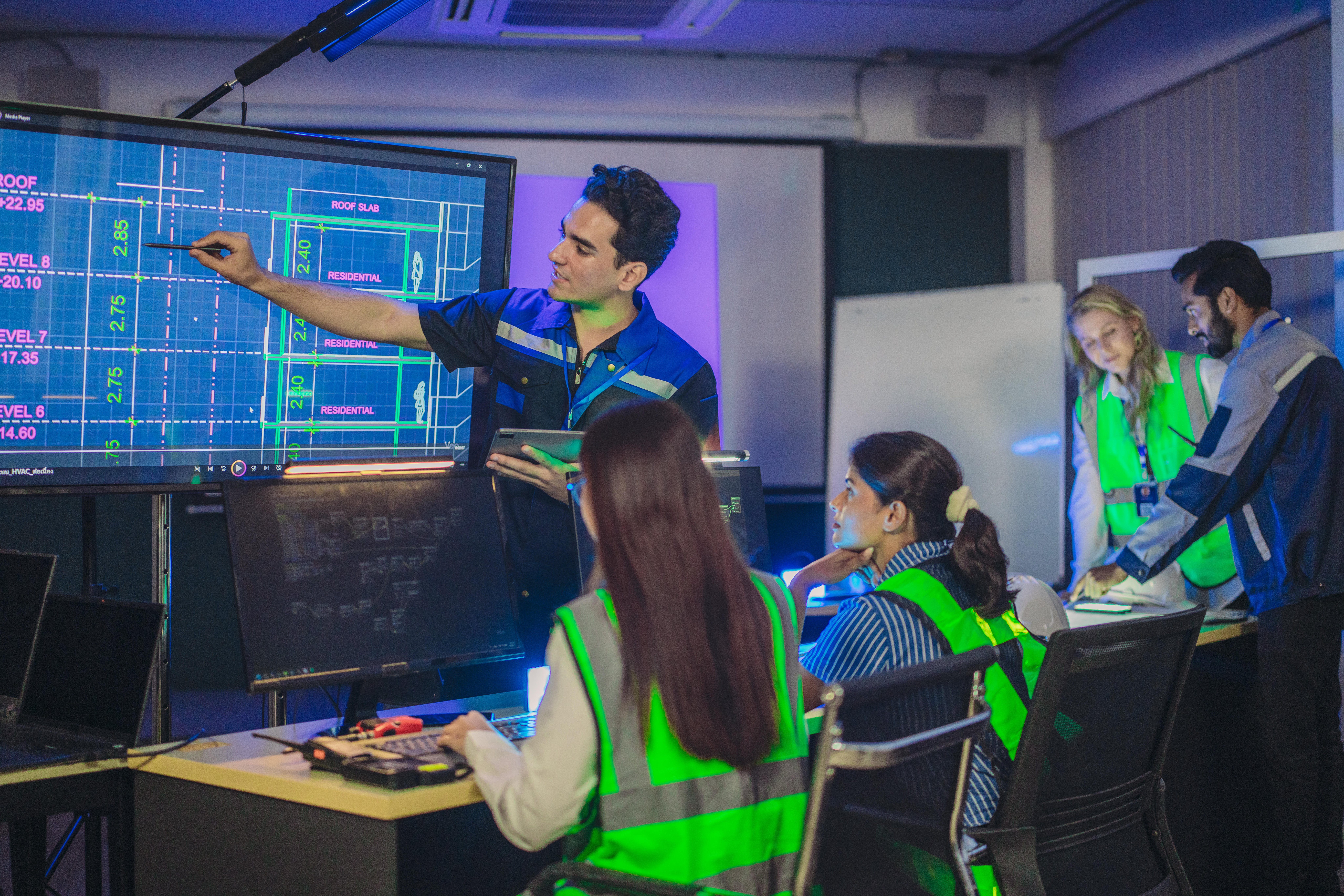 Engineers real-time monitoring dashboard