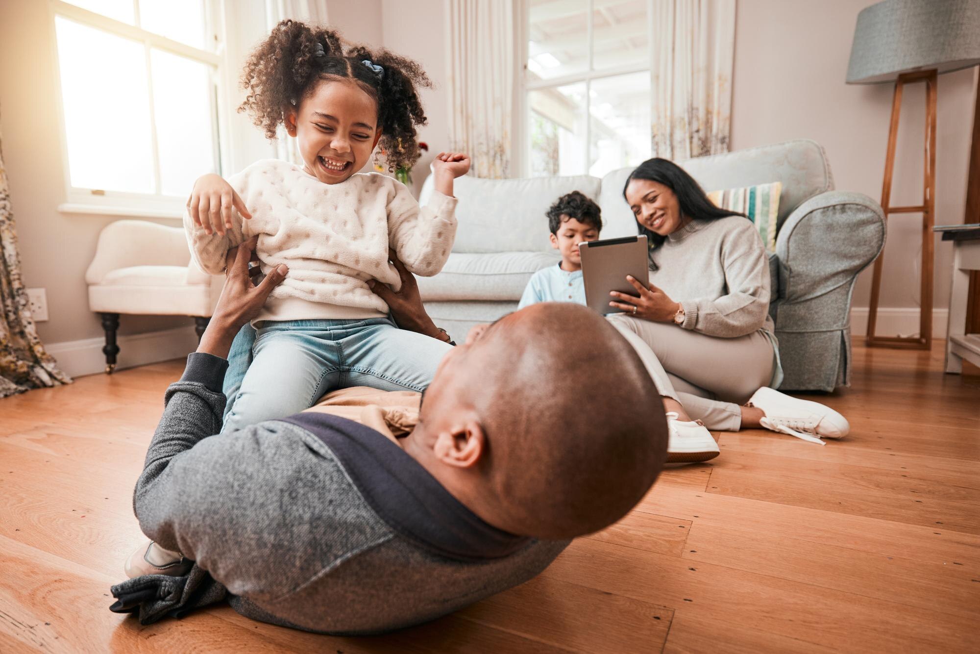 father girl and play in home funny and bonding tog d55e743cf7177b27b528